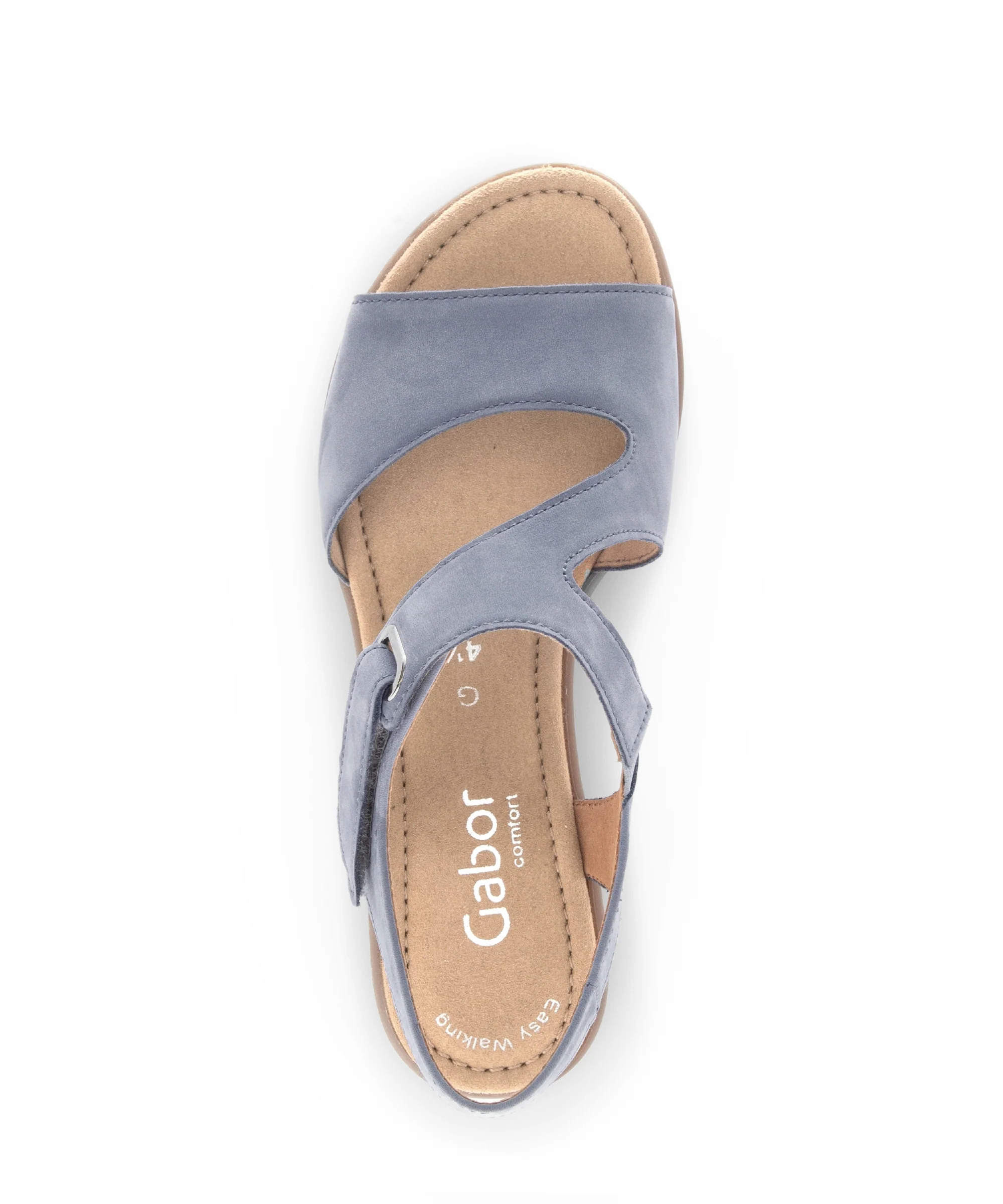 Sandales bleues en cuir velours - Image 5
