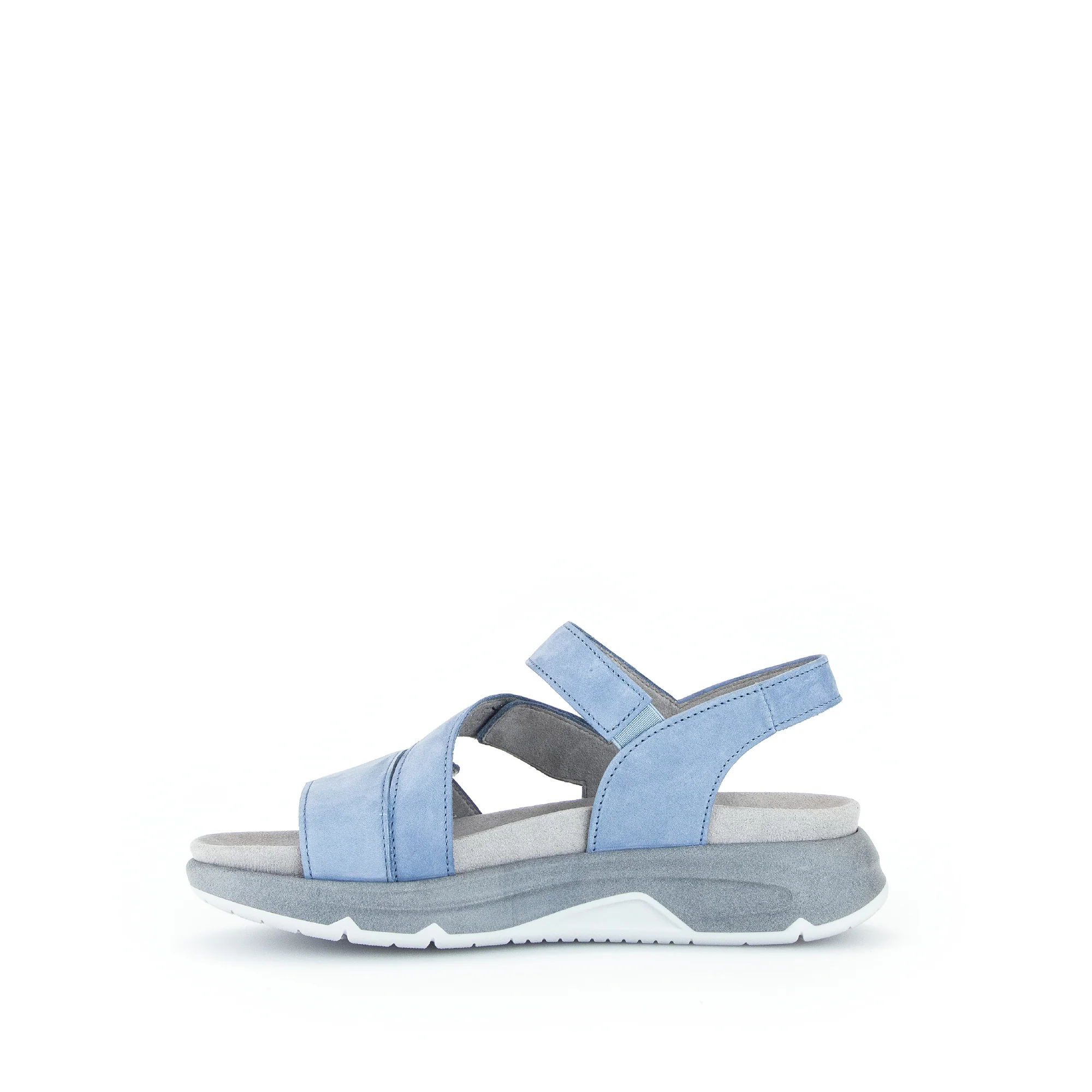 Sandales bleues en cuir velours - Image 2