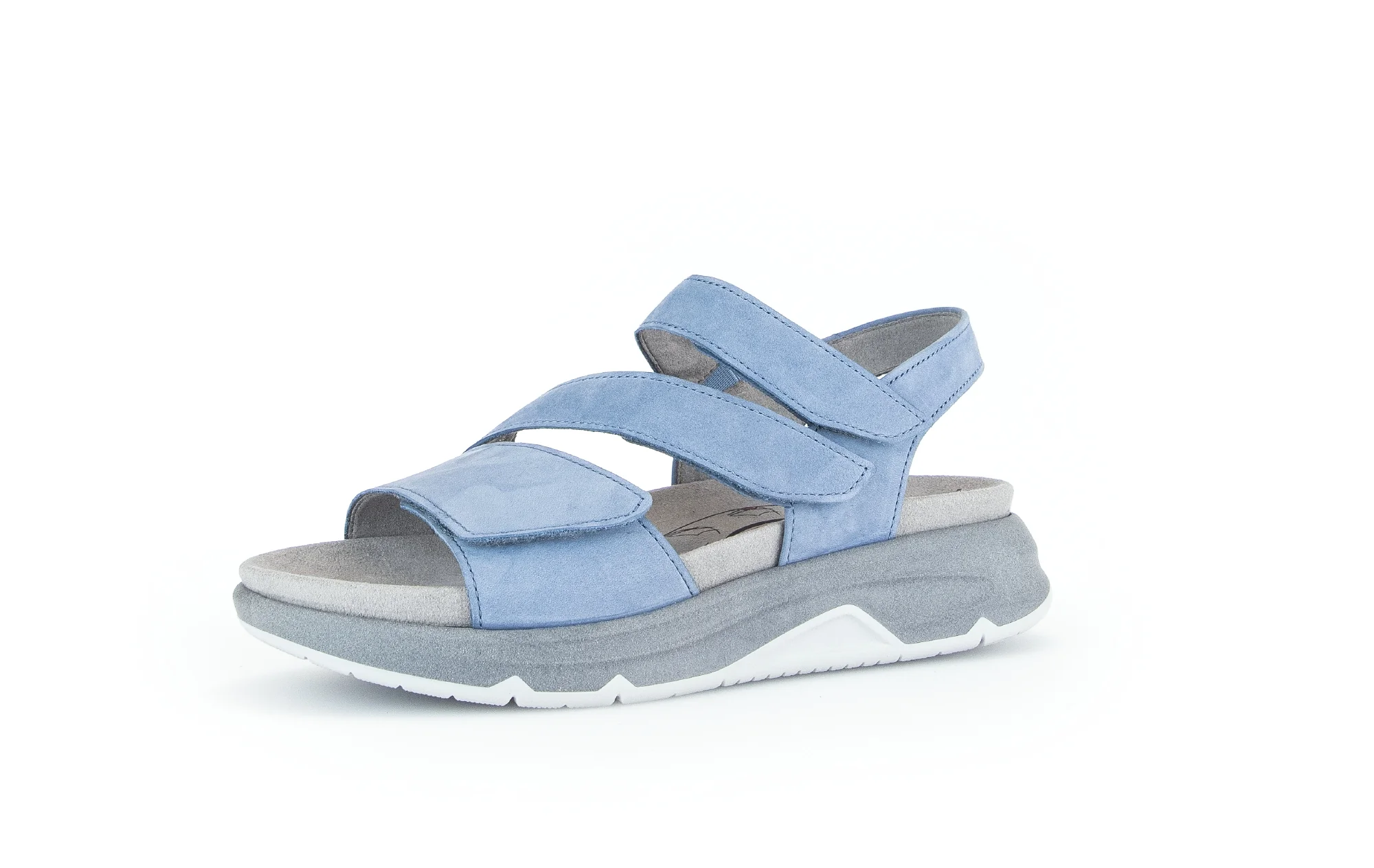 Sandales bleues en cuir velours - Image 3