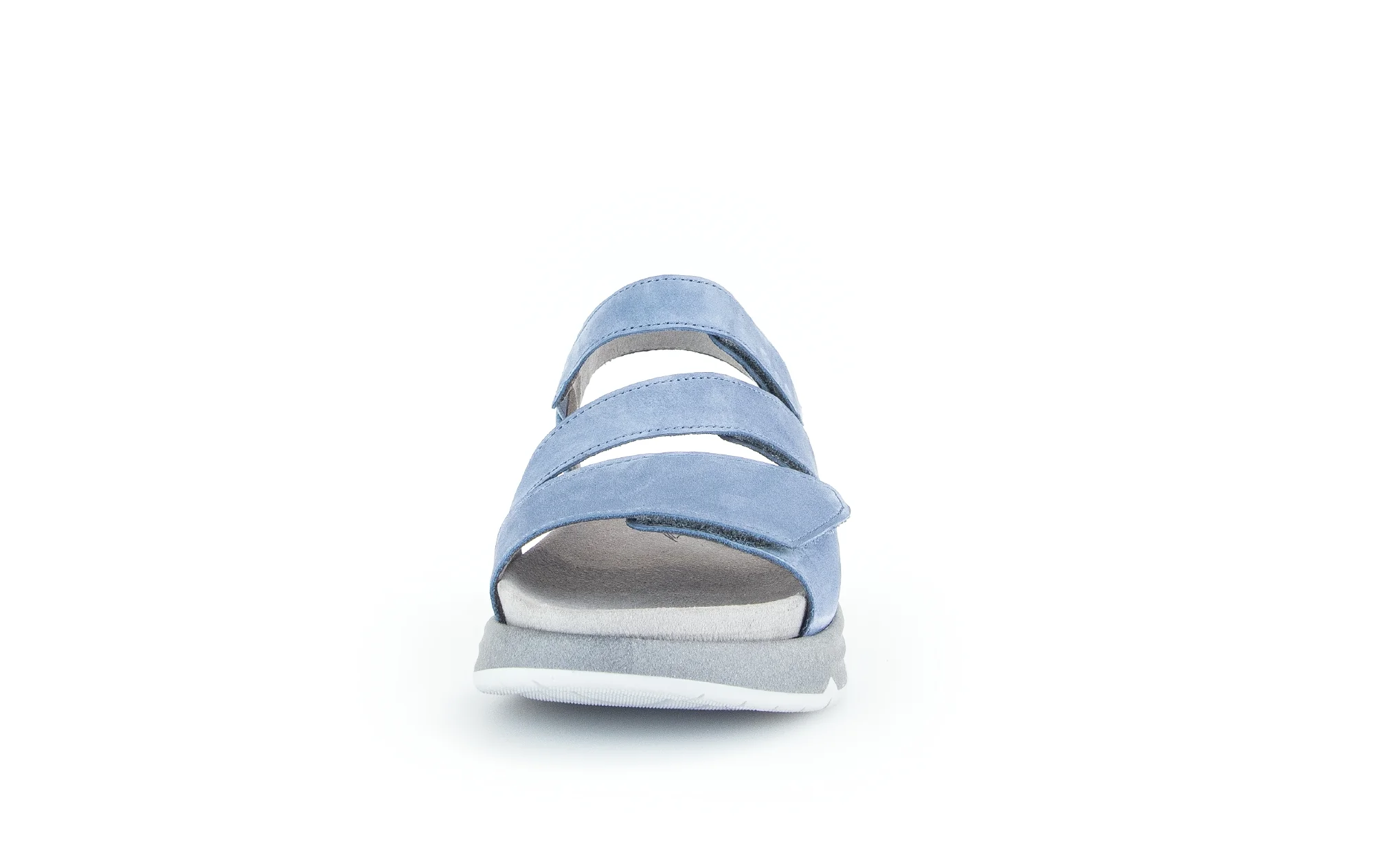 Sandales bleues en cuir velours - Image 4