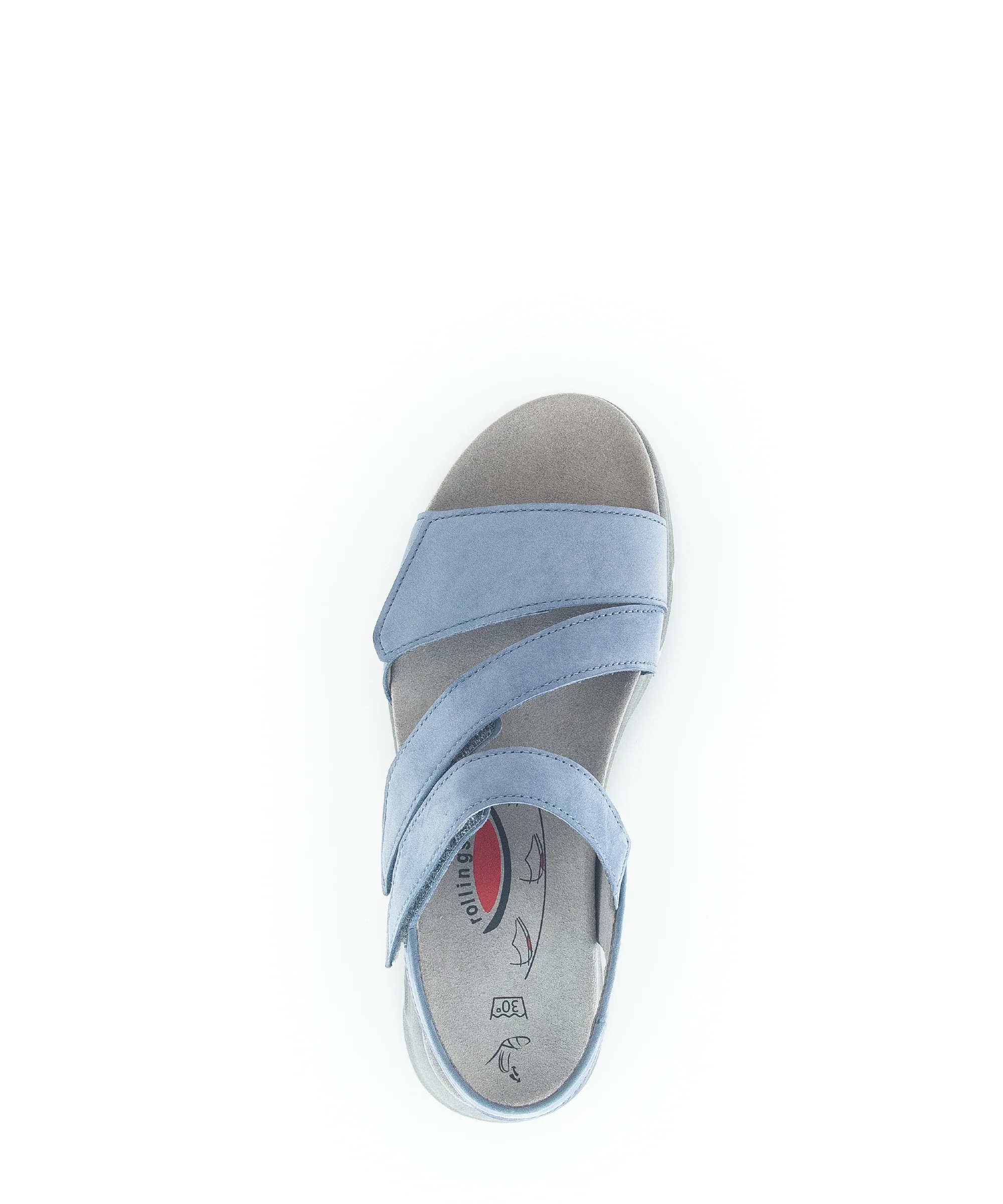 Sandales bleues en cuir velours - Image 5