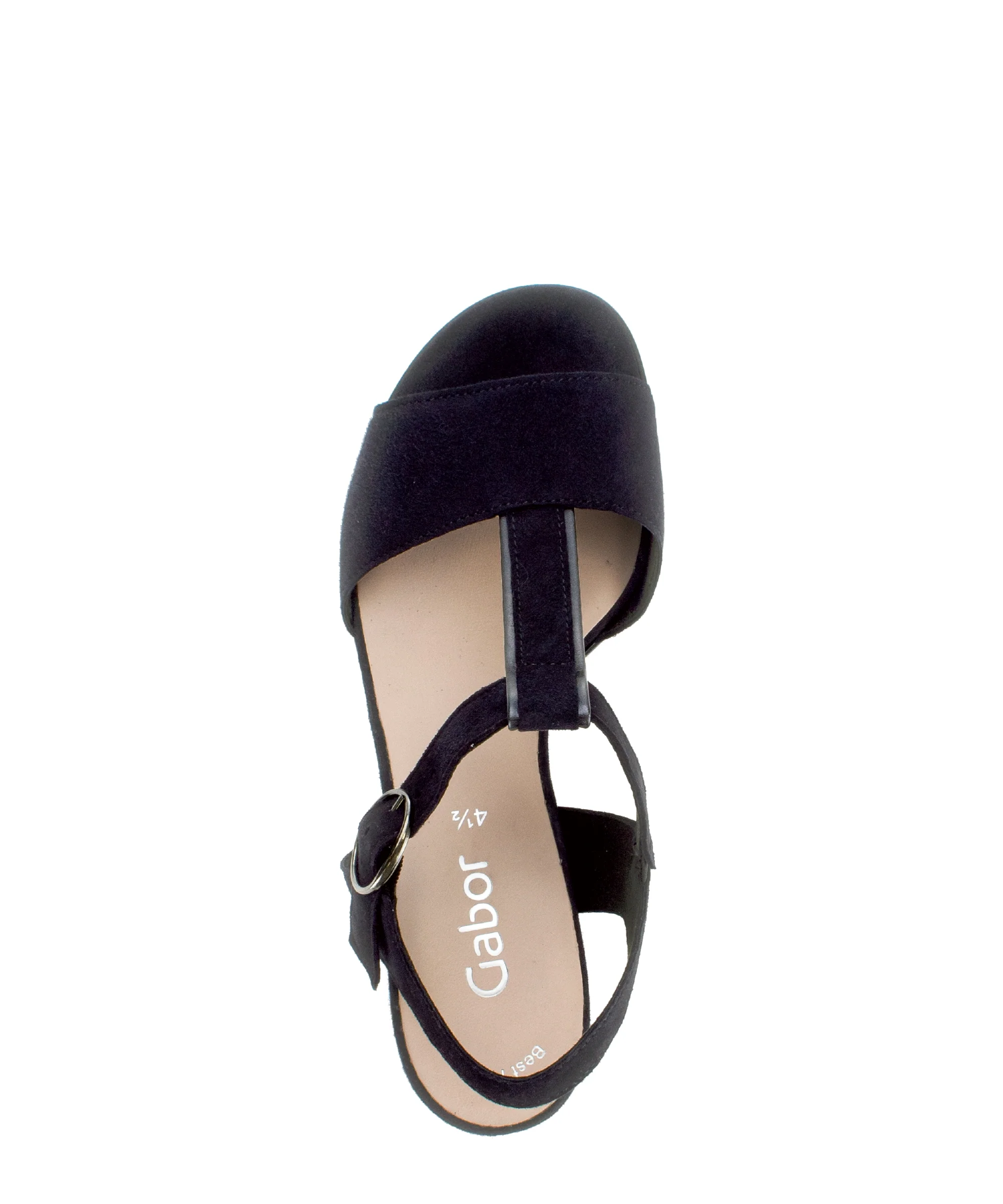 Sandales bleues en cuir velours - Image 3