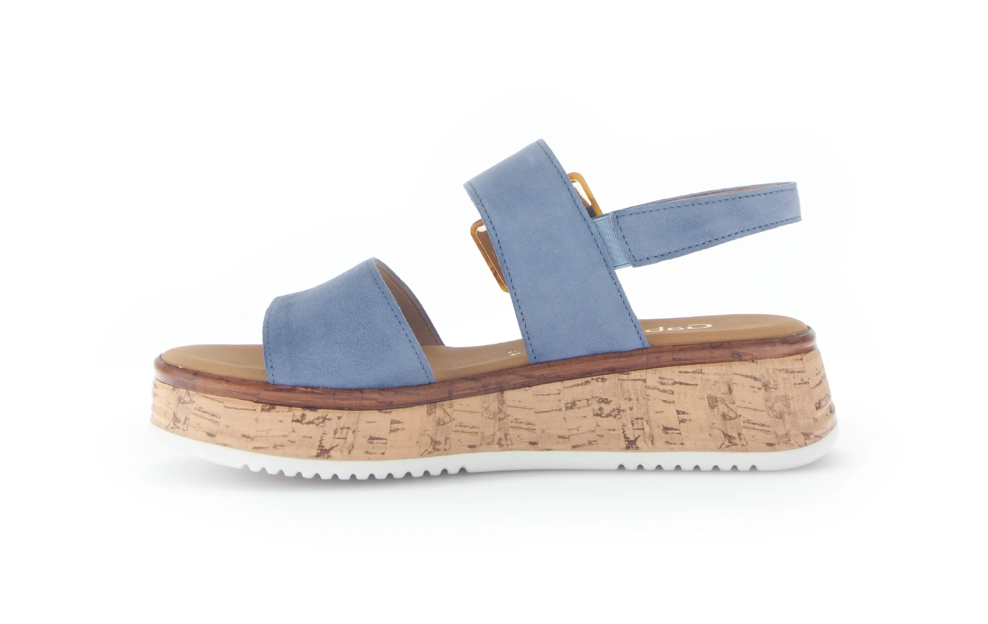 Sandales bleues en cuir velours - Image 2