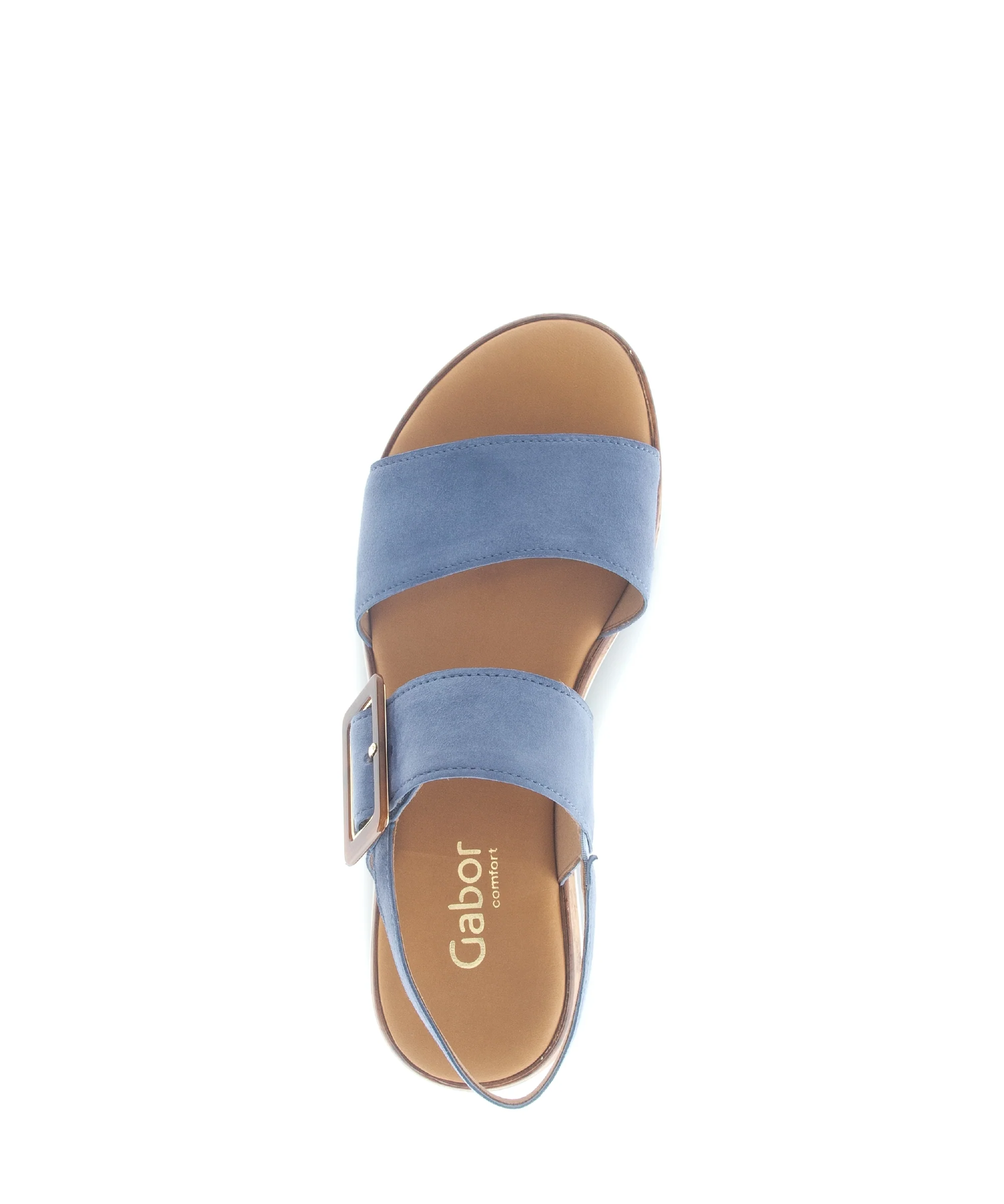 Sandales bleues en cuir velours - Image 3