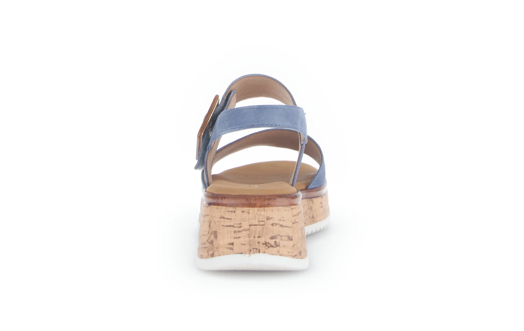 Sandales bleues en cuir velours - Image 4