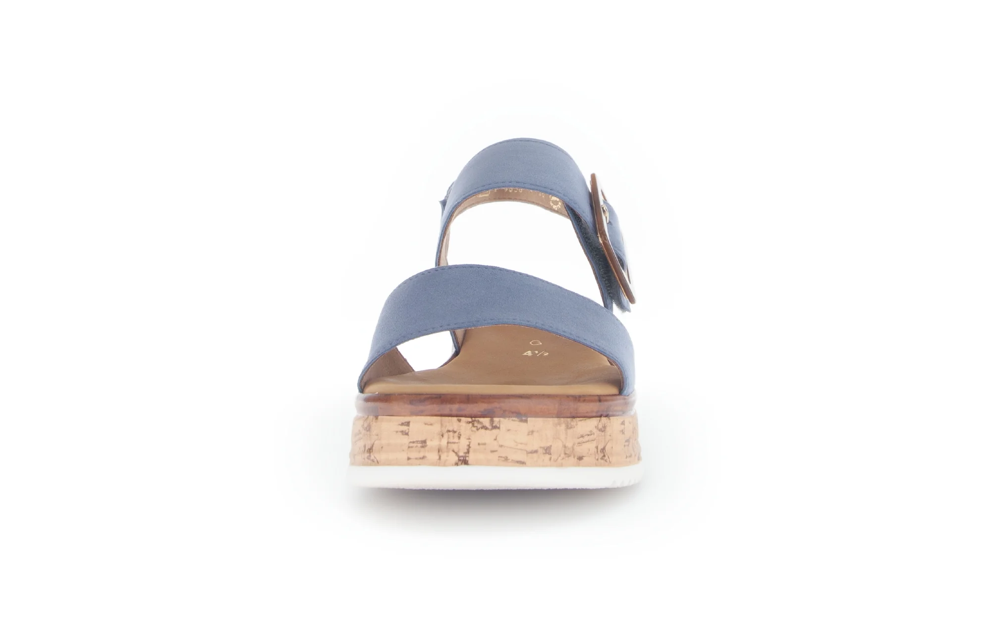 Sandales bleues en cuir velours - Image 5