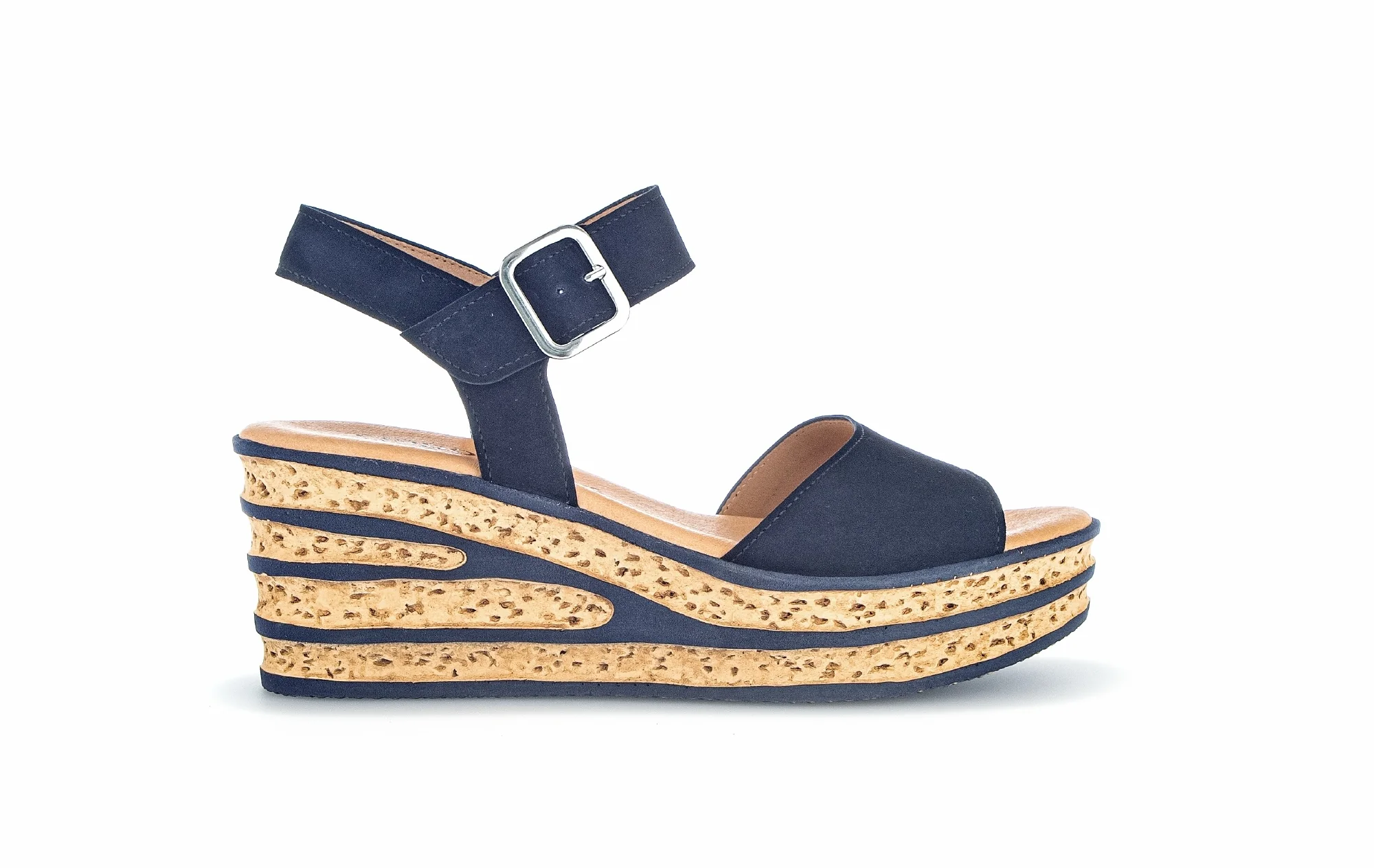 Sandales bleues en cuir velours