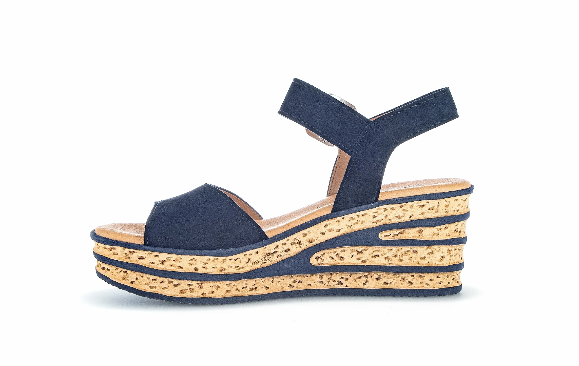 Sandales bleues en cuir velours - Image 2