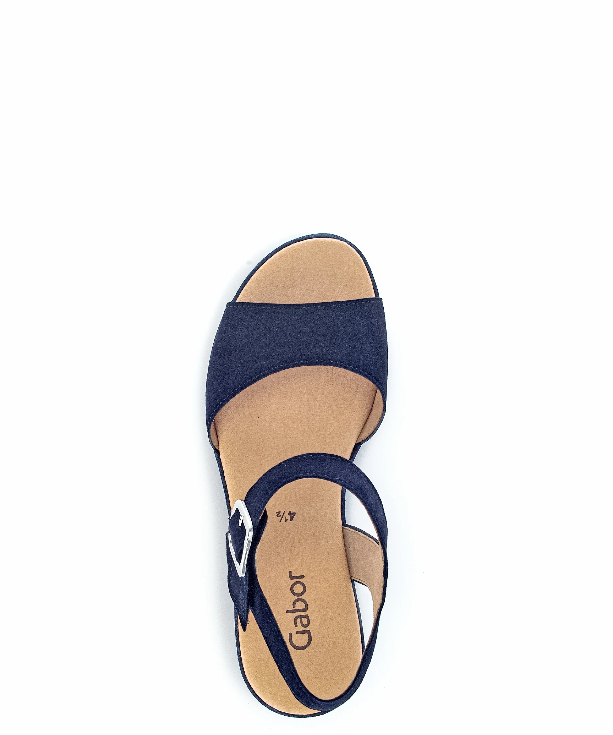 Sandales bleues en cuir velours - Image 3