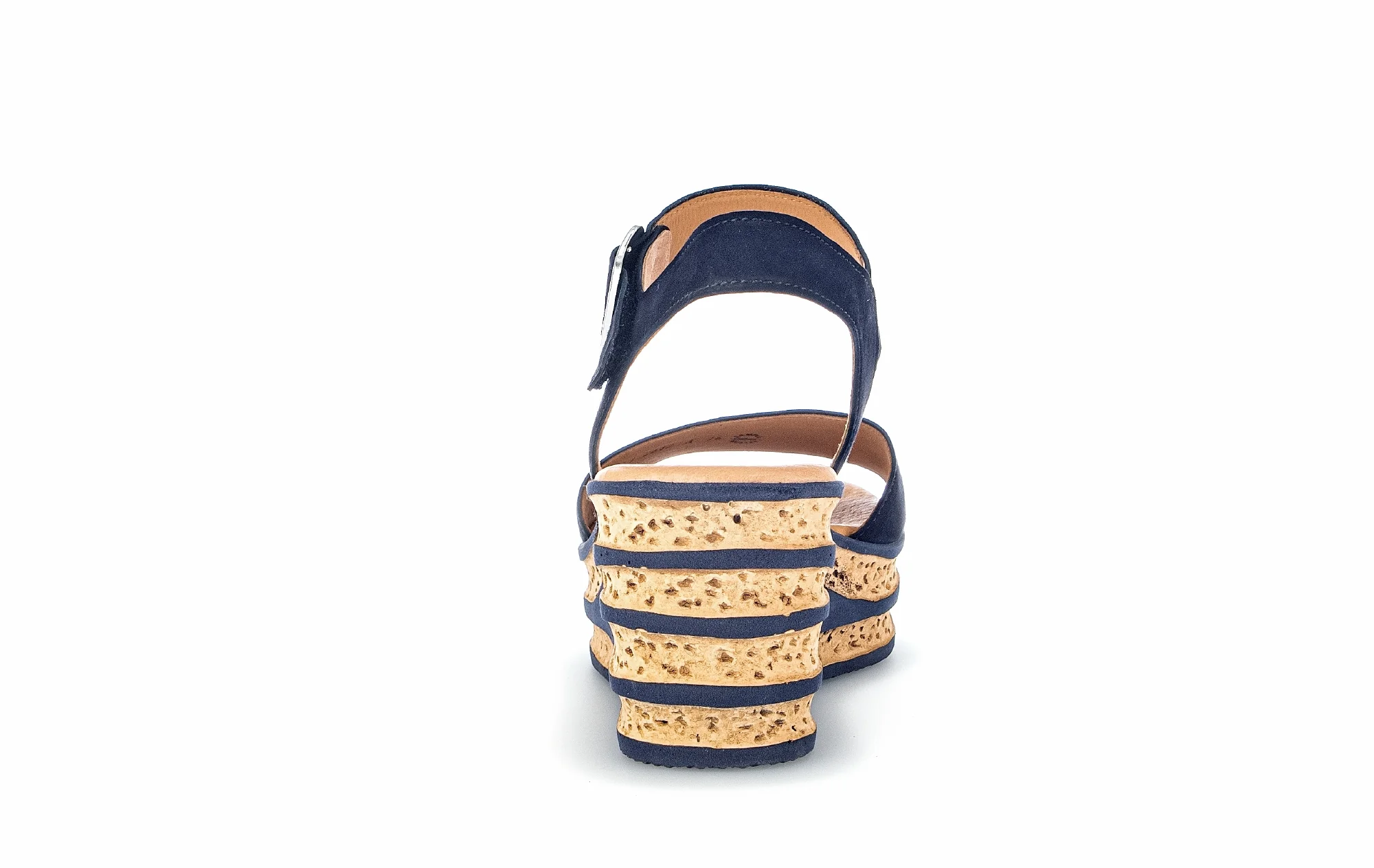 Sandales bleues en cuir velours - Image 4