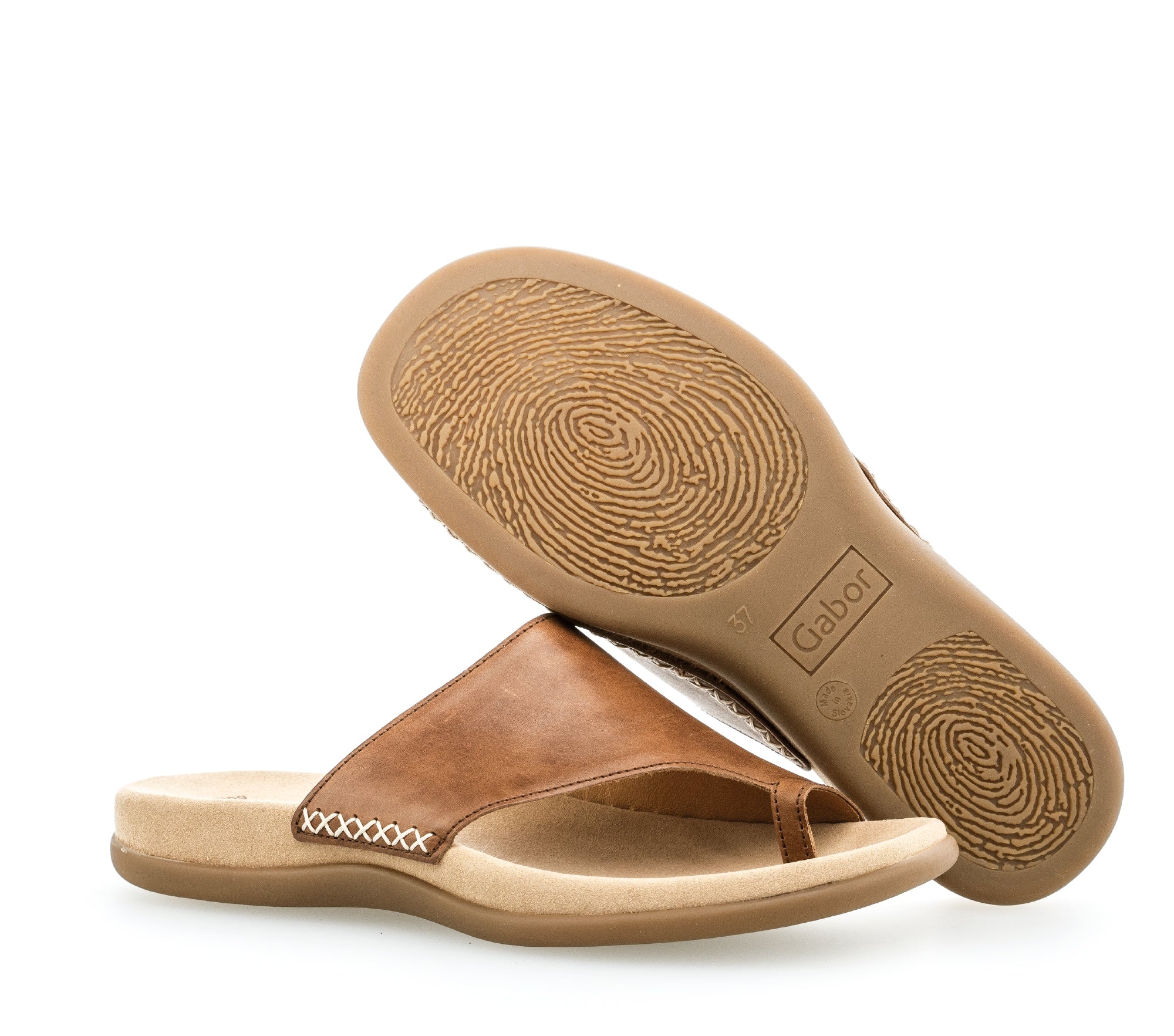 Sandales cognac en cuir lisse - Image 5
