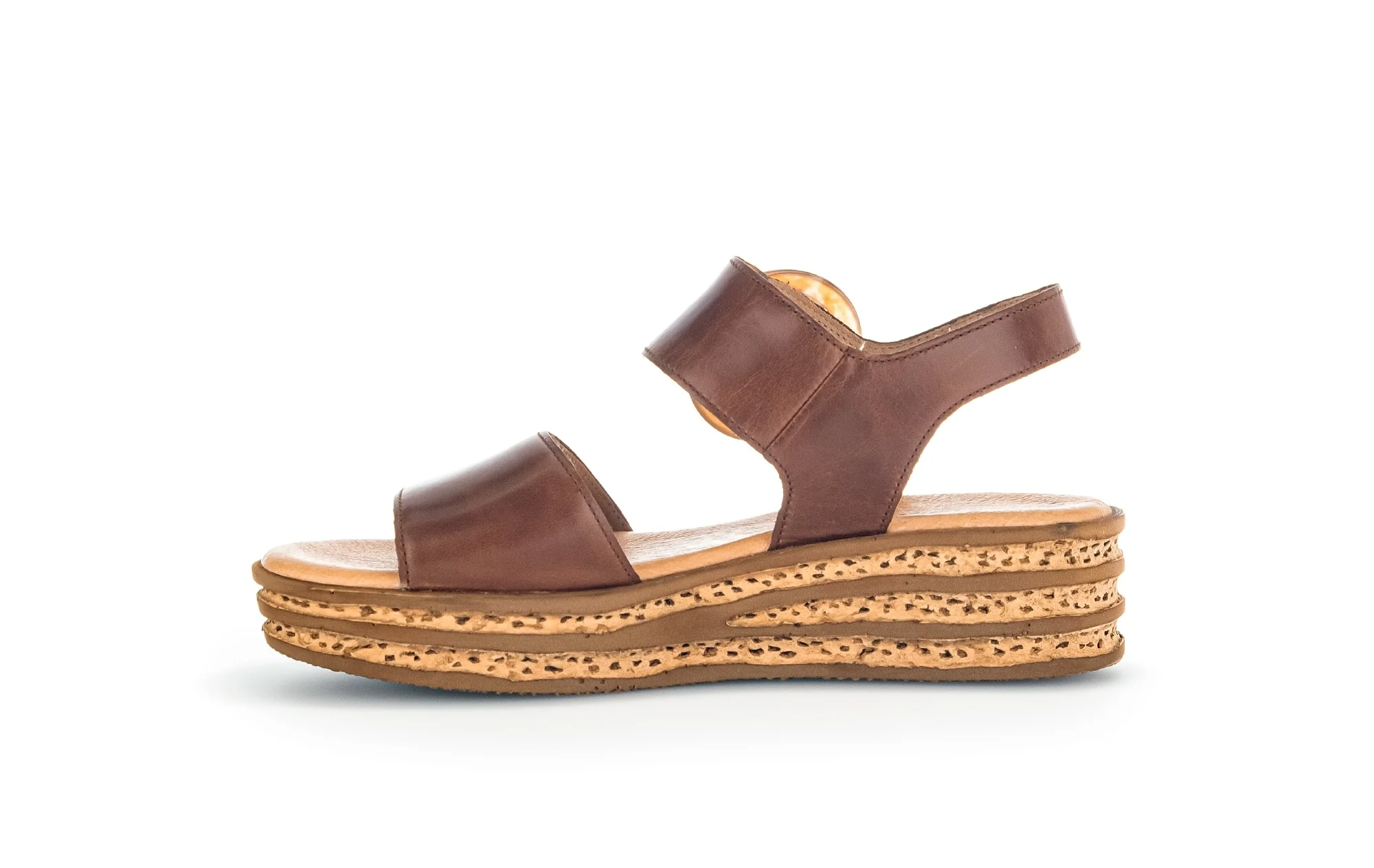 Sandales cognac en cuir lisse - Image 2