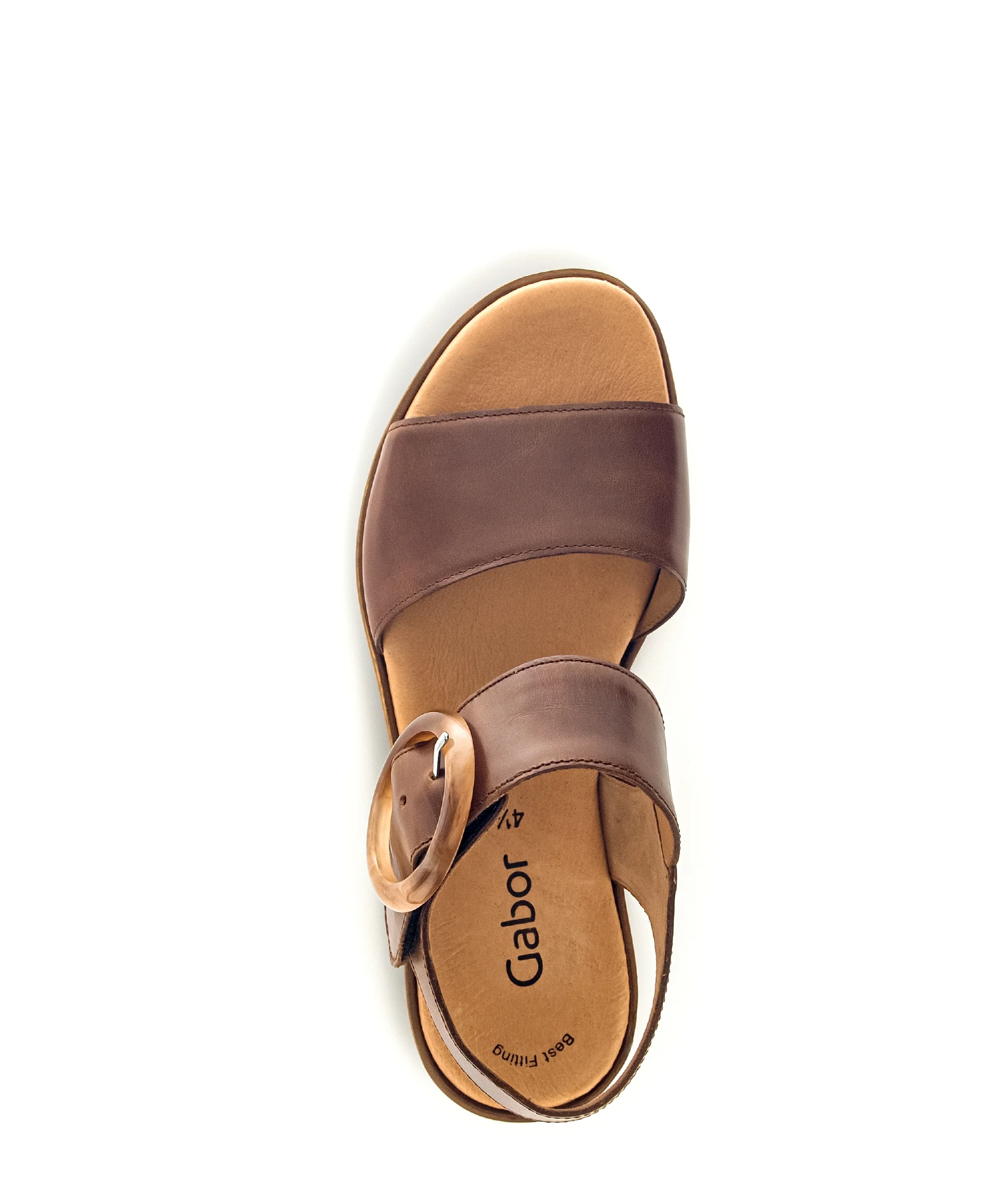 Sandales cognac en cuir lisse - Image 3