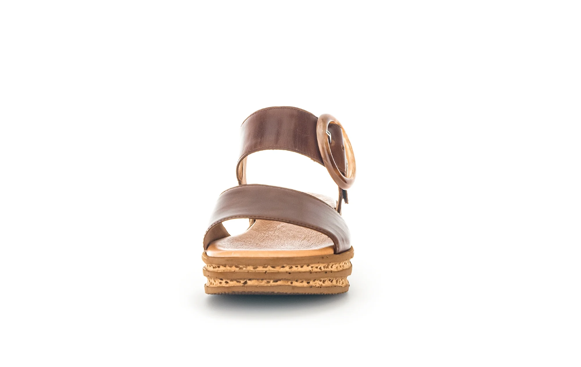Sandales cognac en cuir lisse - Image 5