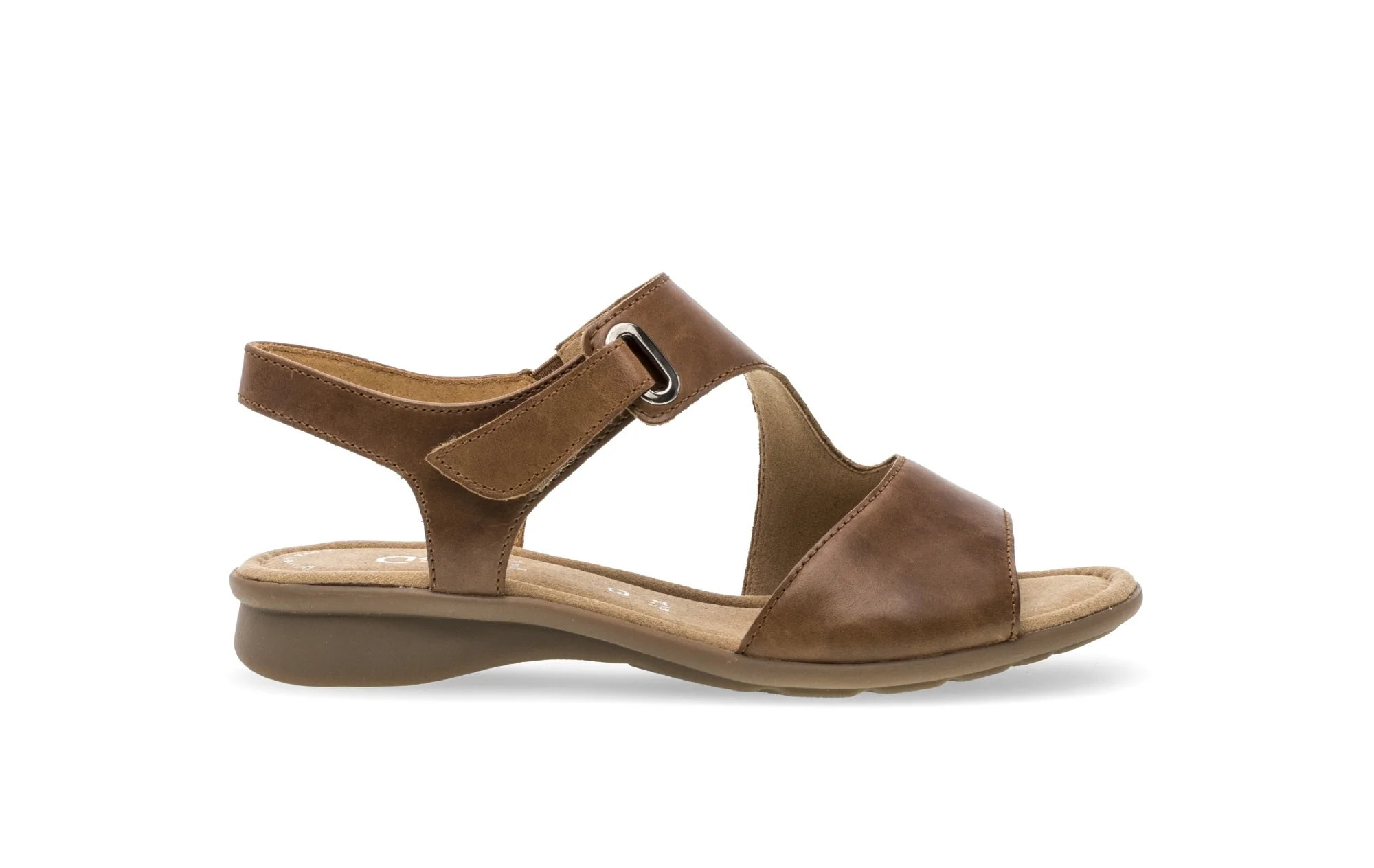Sandales cognac en cuir lisse