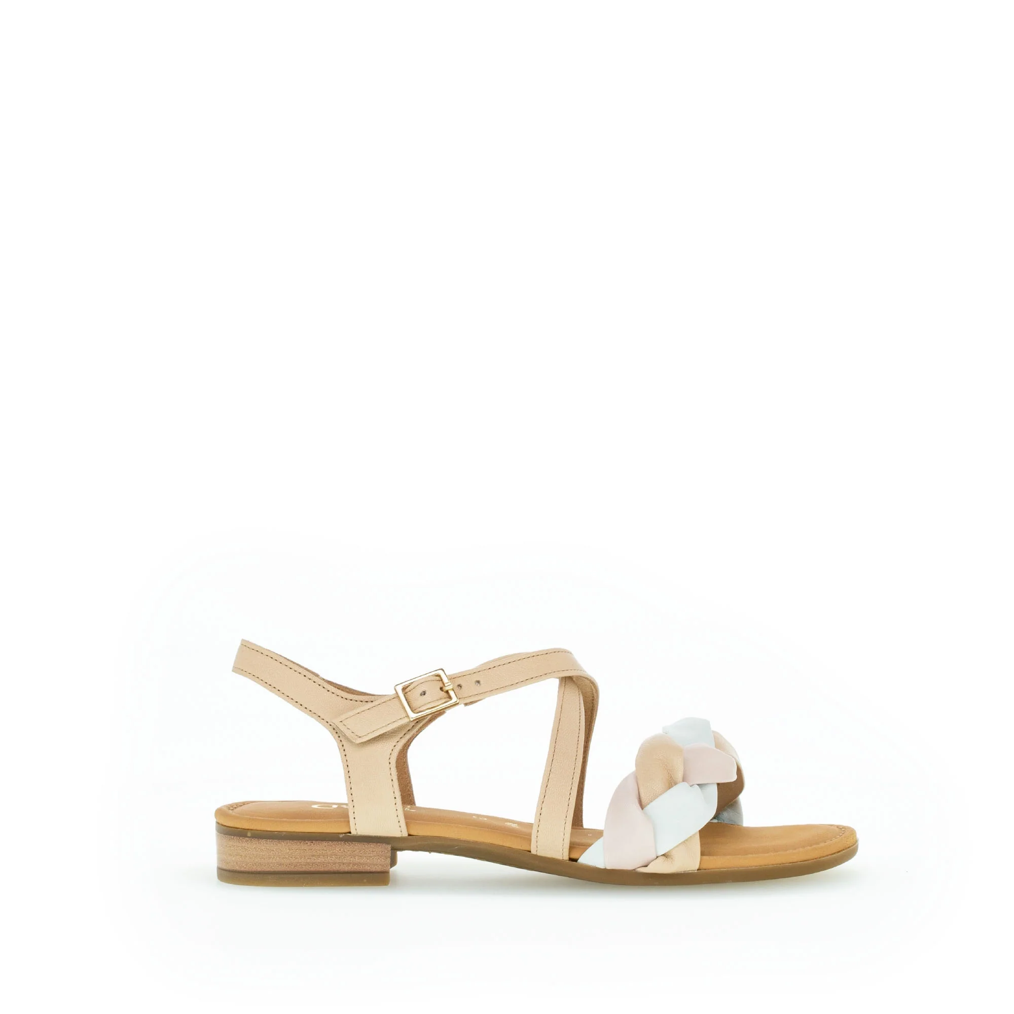 Sandales cognac en cuir lisse