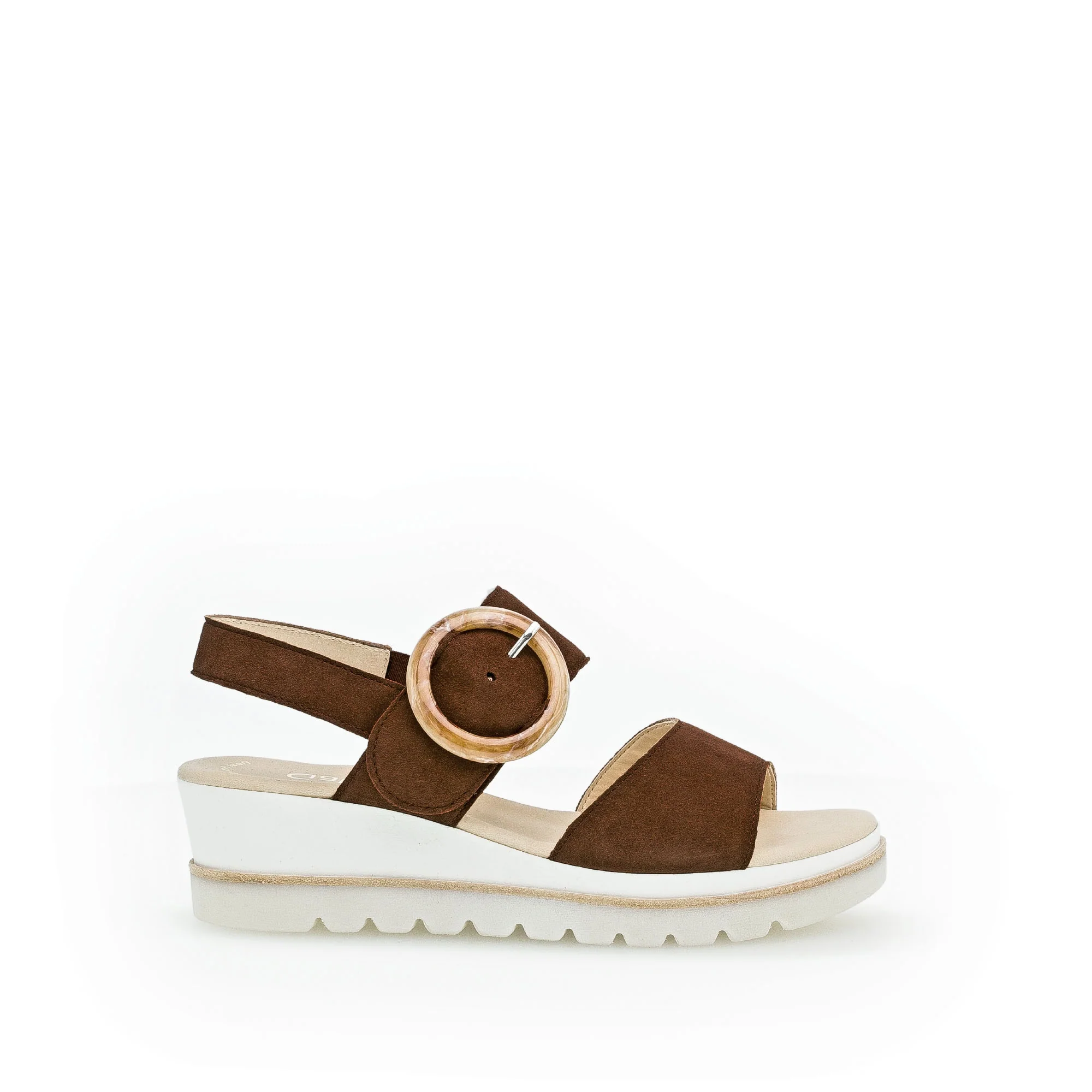 Sandales cognac en suède