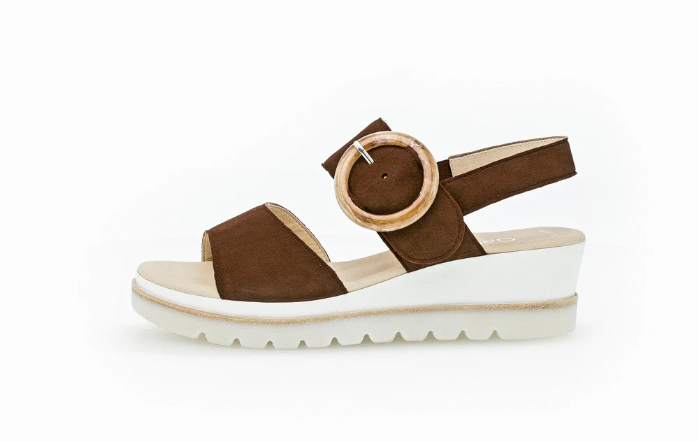 Sandales cognac en suède - Image 2
