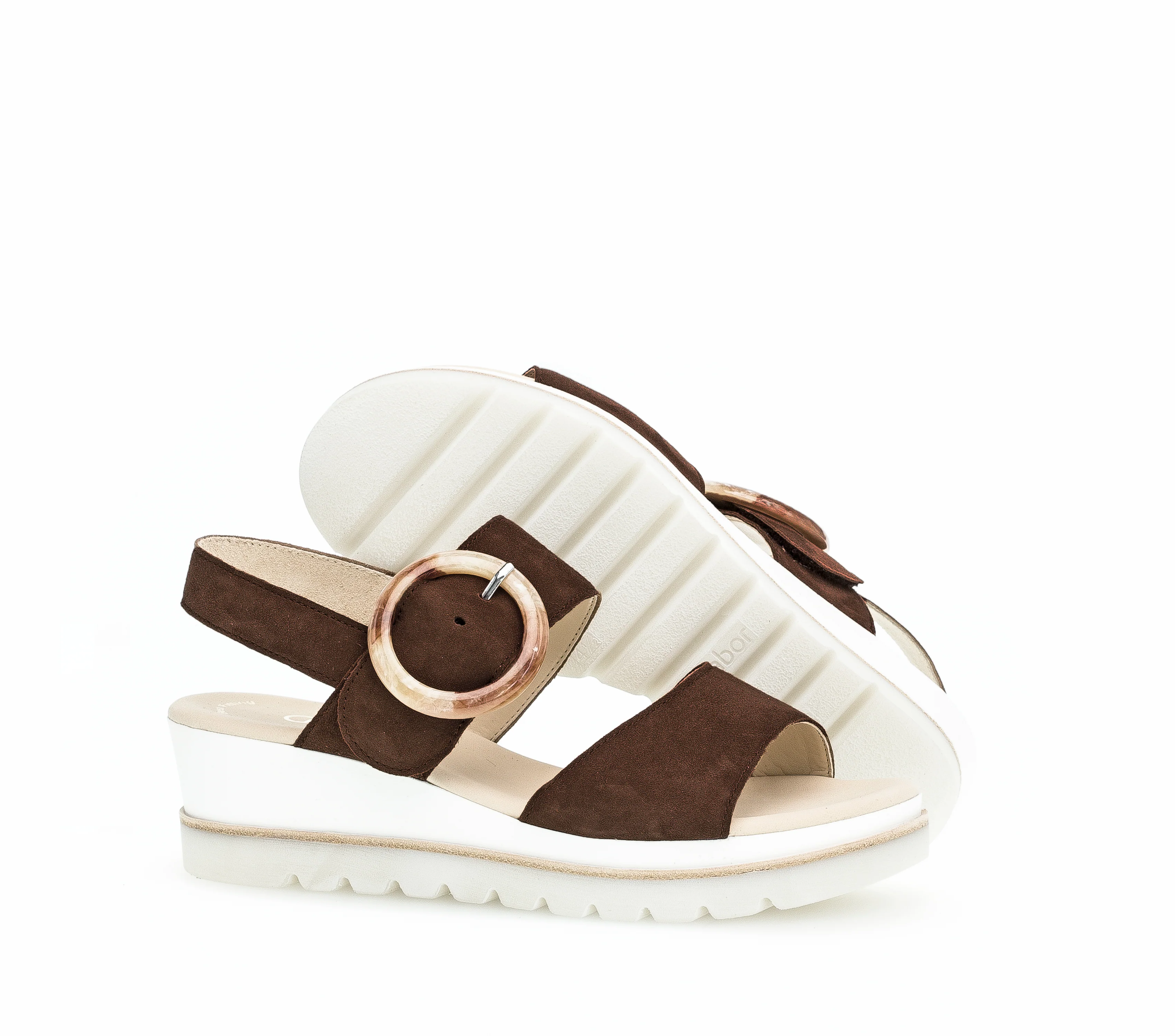 Sandales cognac en suède - Image 5