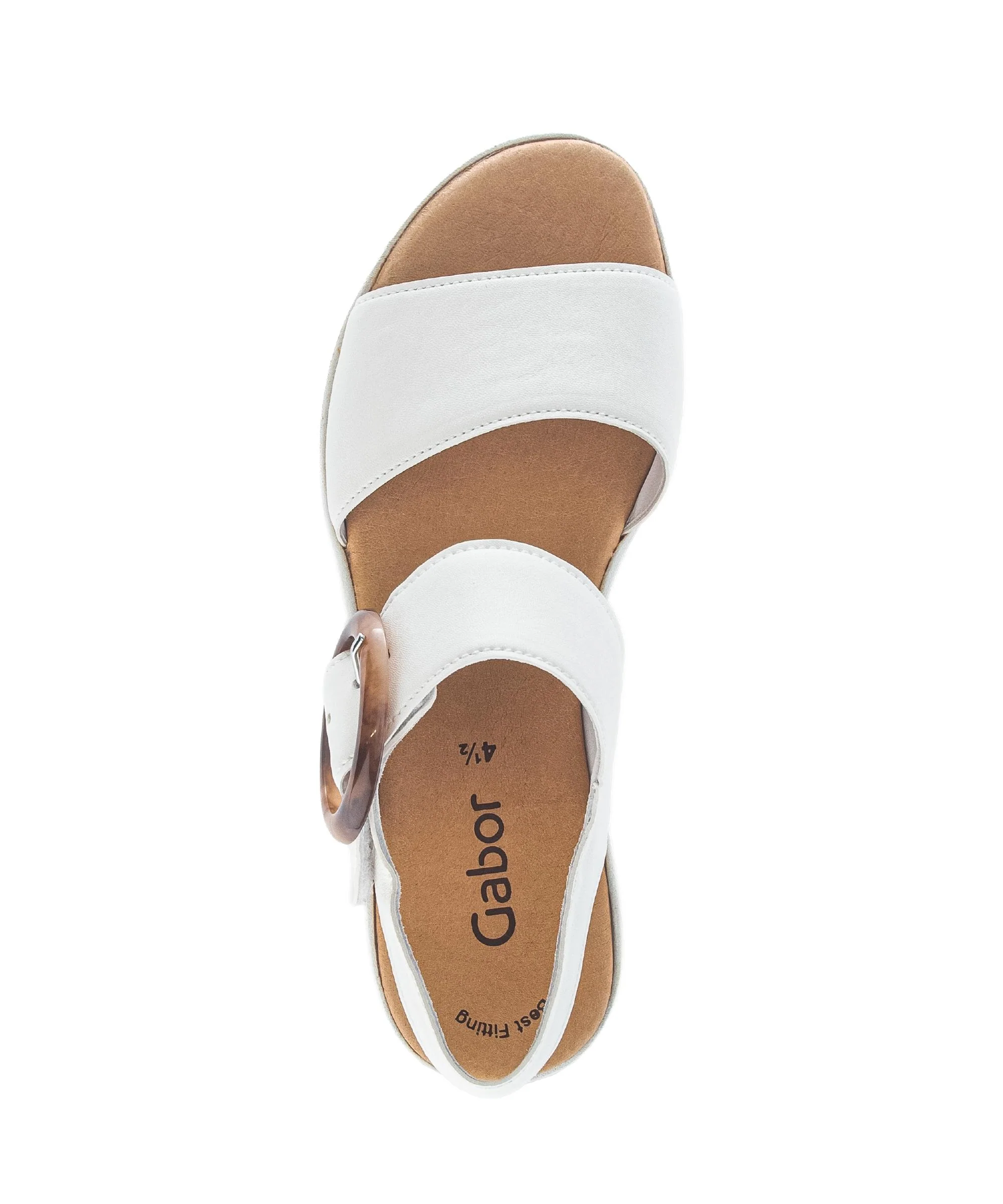 Sandales crème en cuir - Image 3