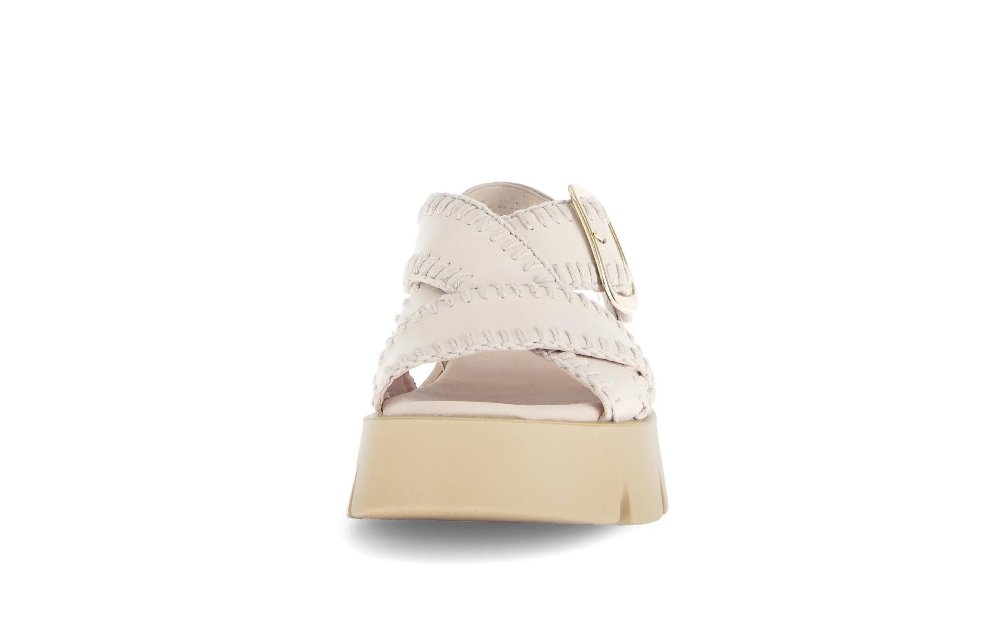 Sandales crème en cuir - Image 5