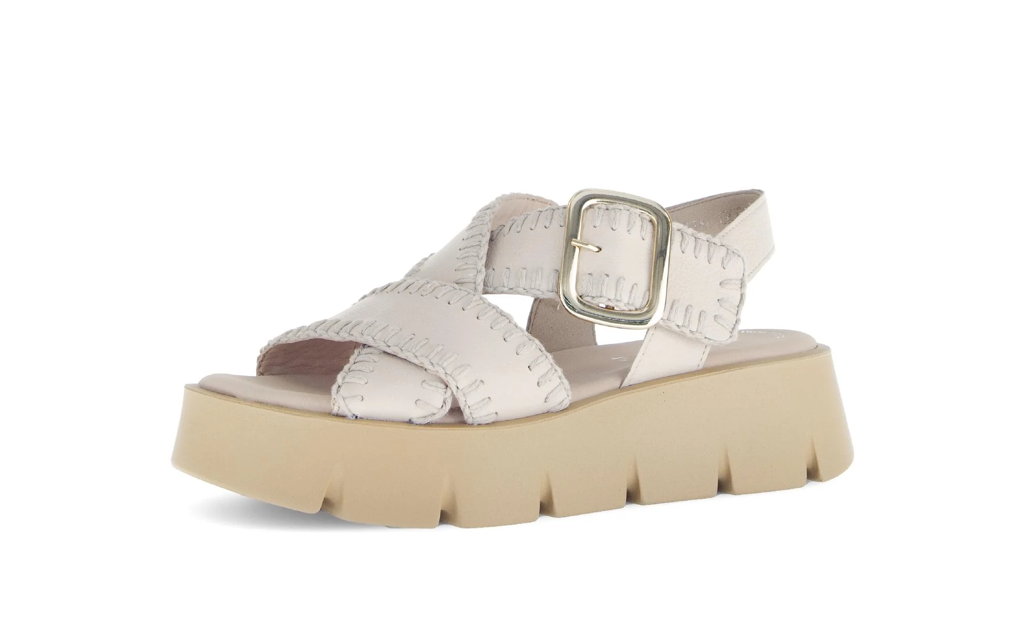Sandales crème en cuir - Image 6