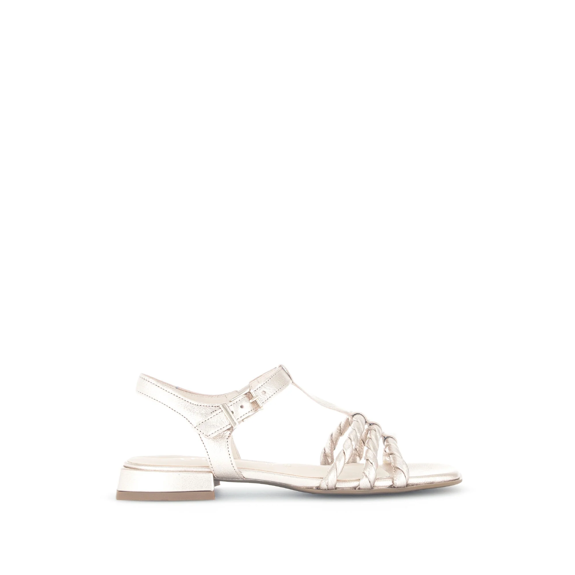 Sandales dorées en cuir
