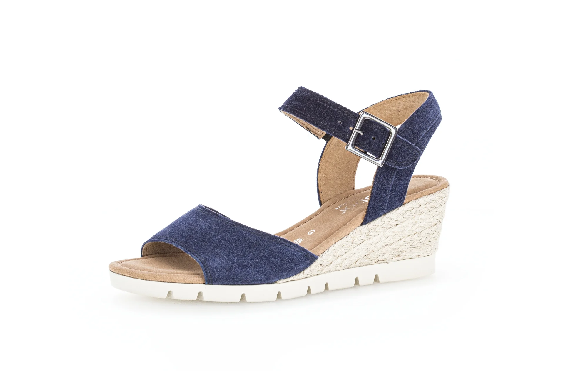 Sandales marine en cuir velours - Image 3