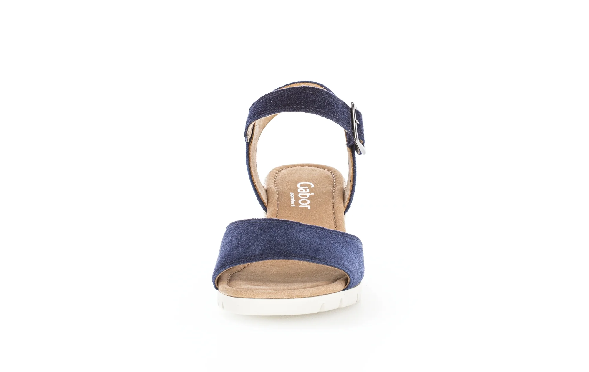 Sandales marine en cuir velours - Image 4