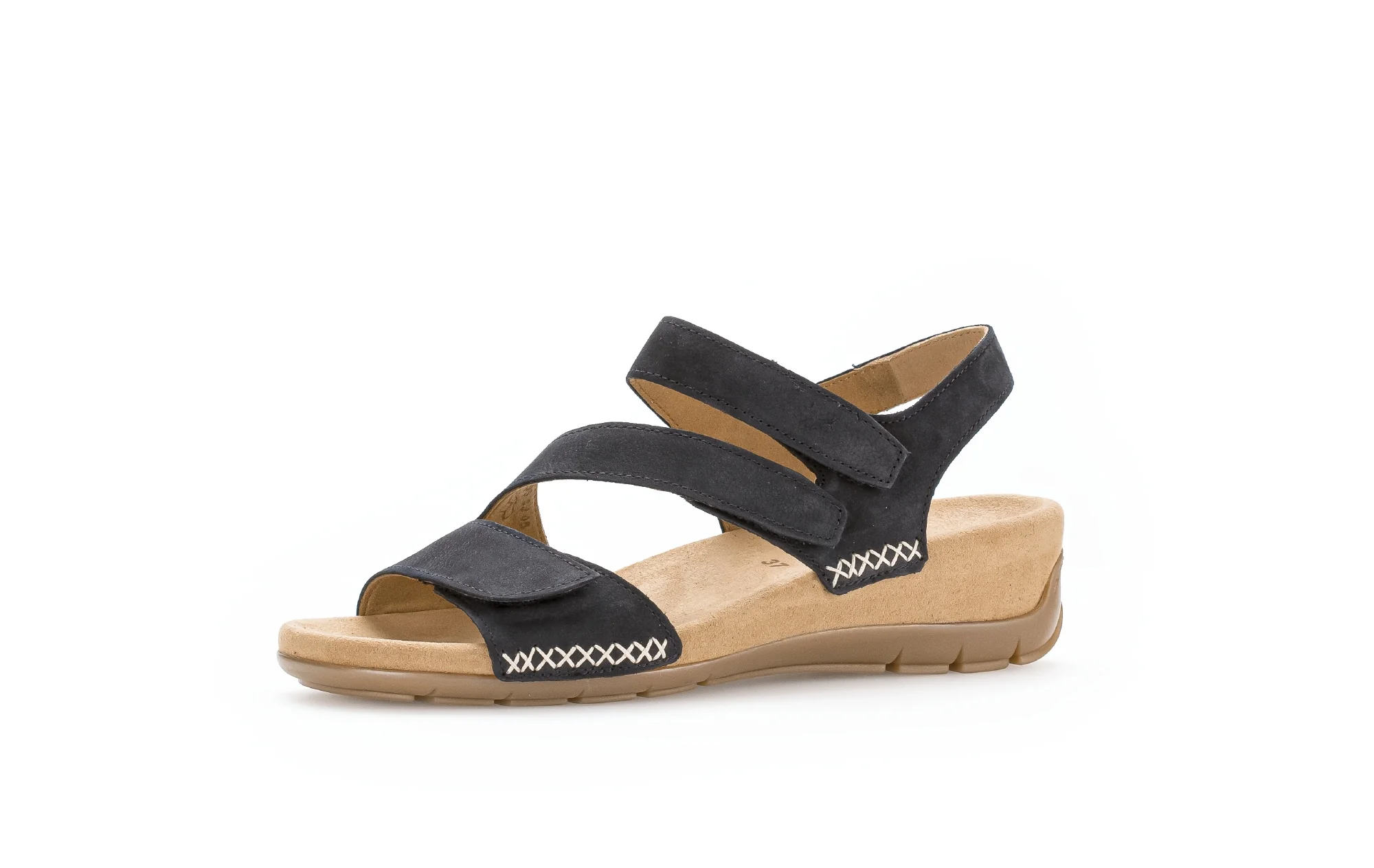Sandales marine en cuir velours - Image 3