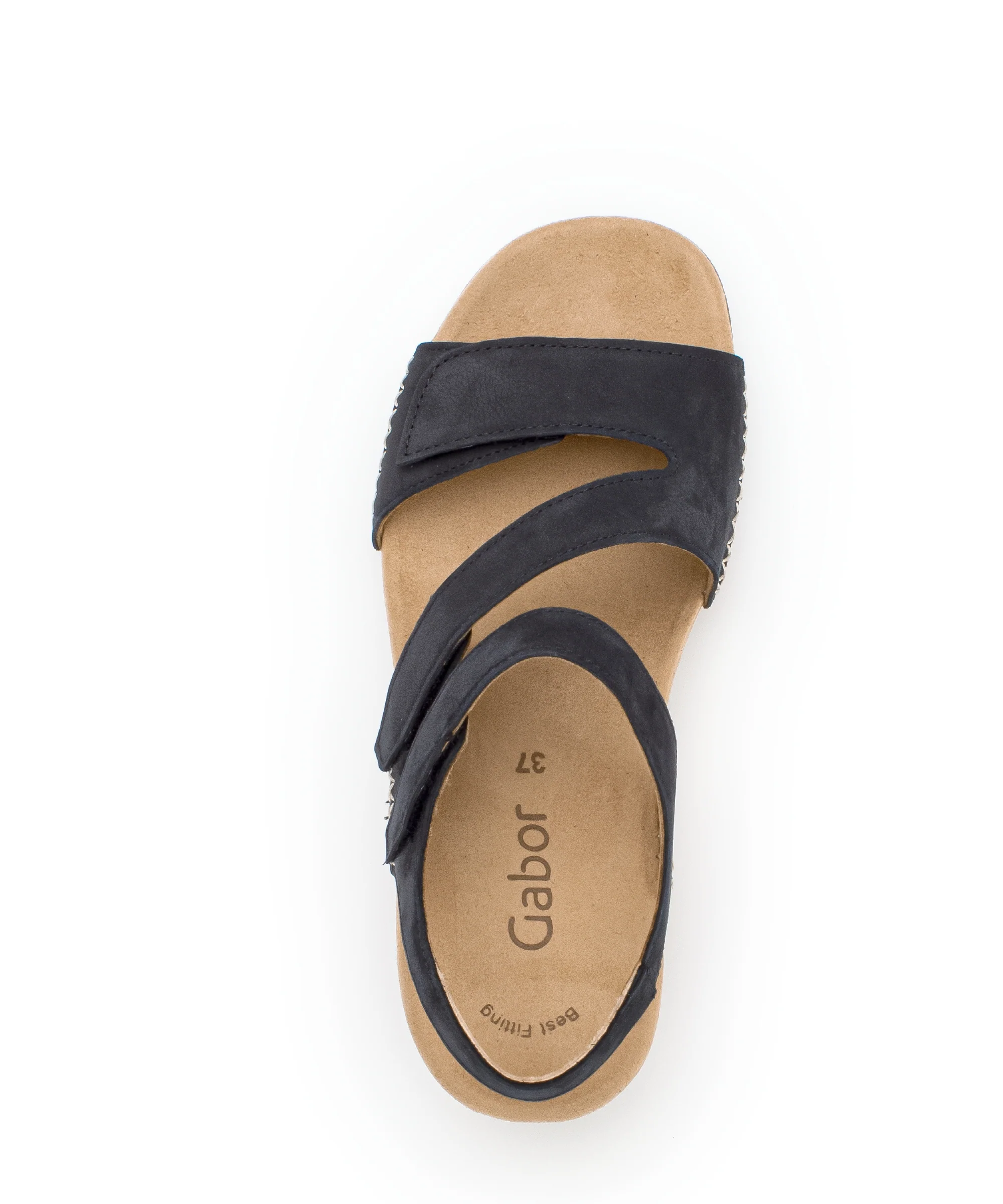 Sandales marine en cuir velours - Image 5