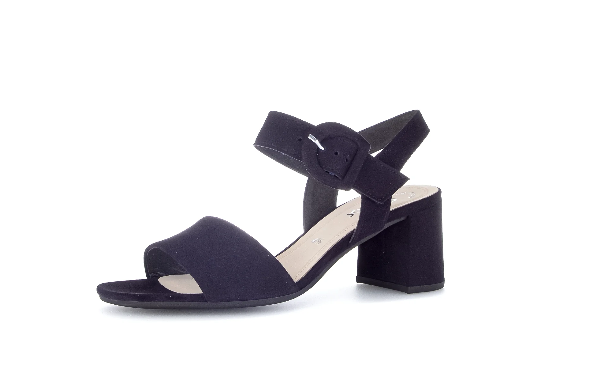 Sandales marine en cuir velours - Image 3