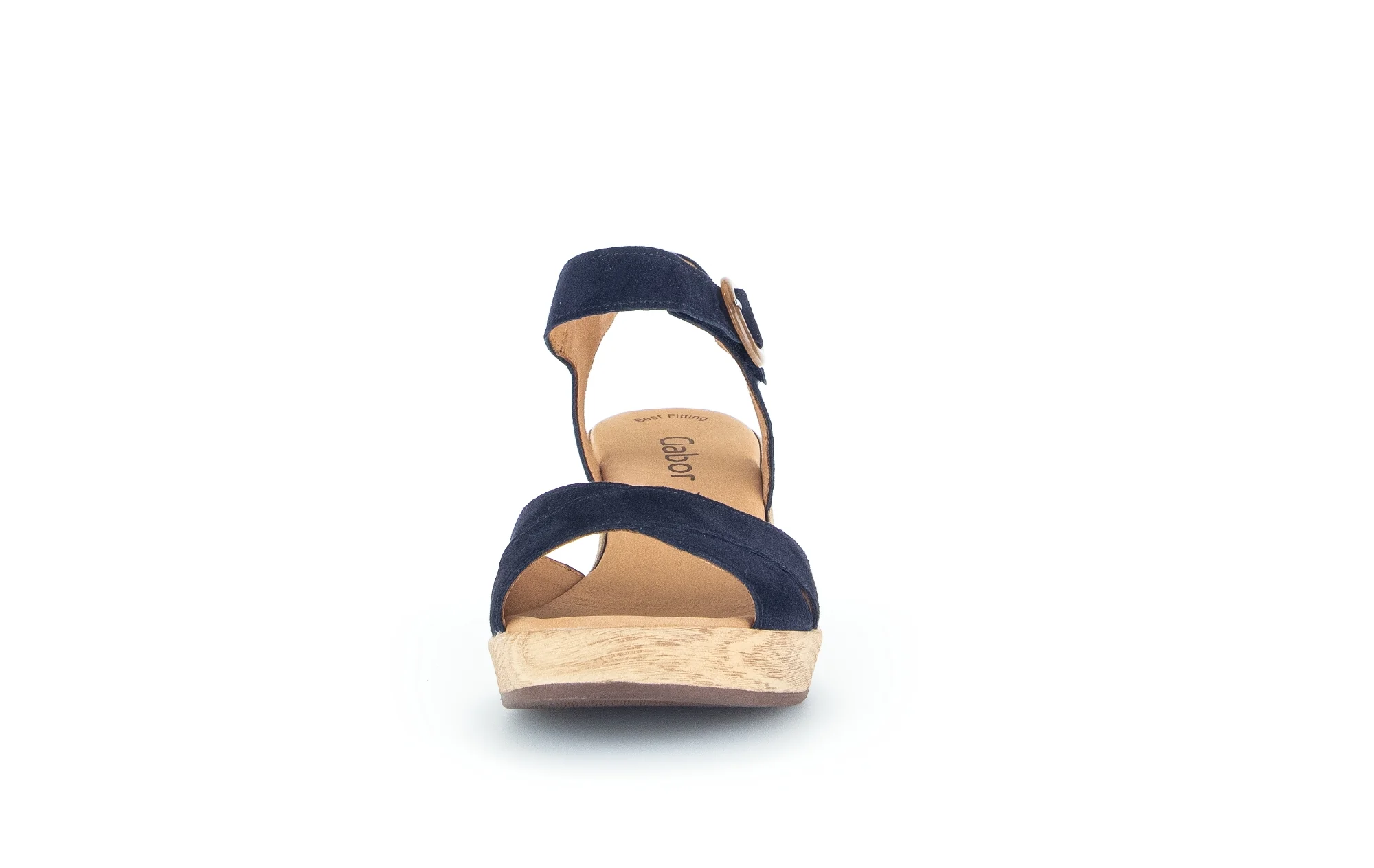 Sandales marine en cuir velours - Image 4