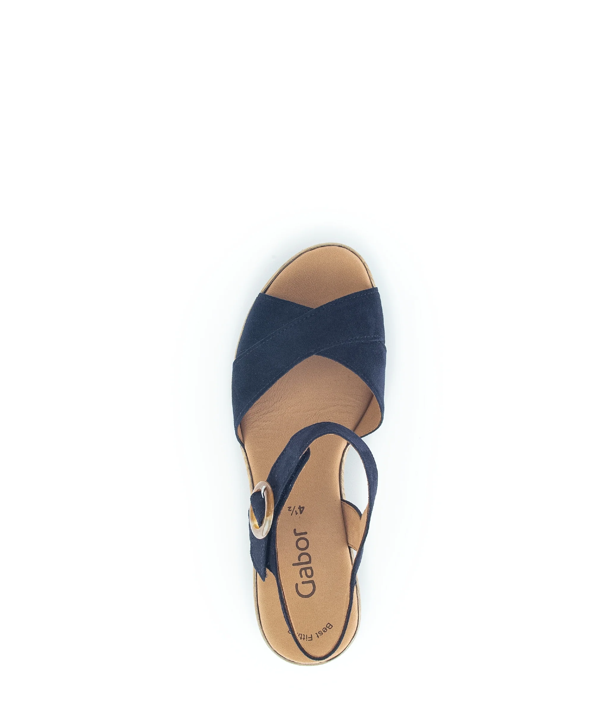 Sandales marine en cuir velours - Image 5