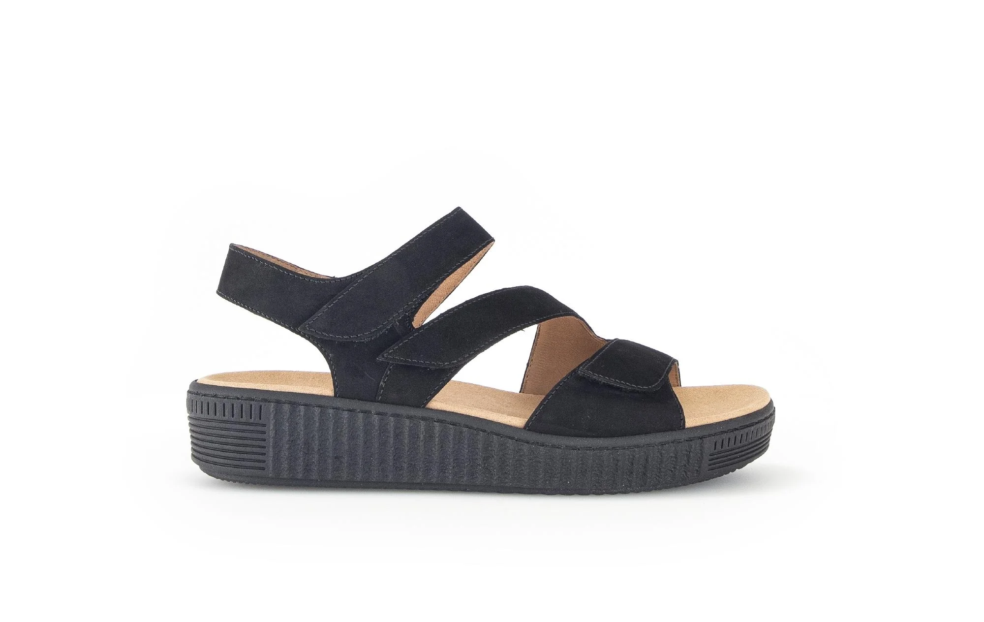 Sandales noires en nubuck (semelles amovibles)