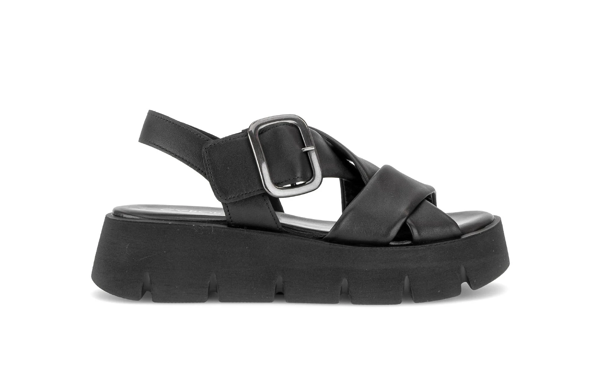 Sandales noires en cuir