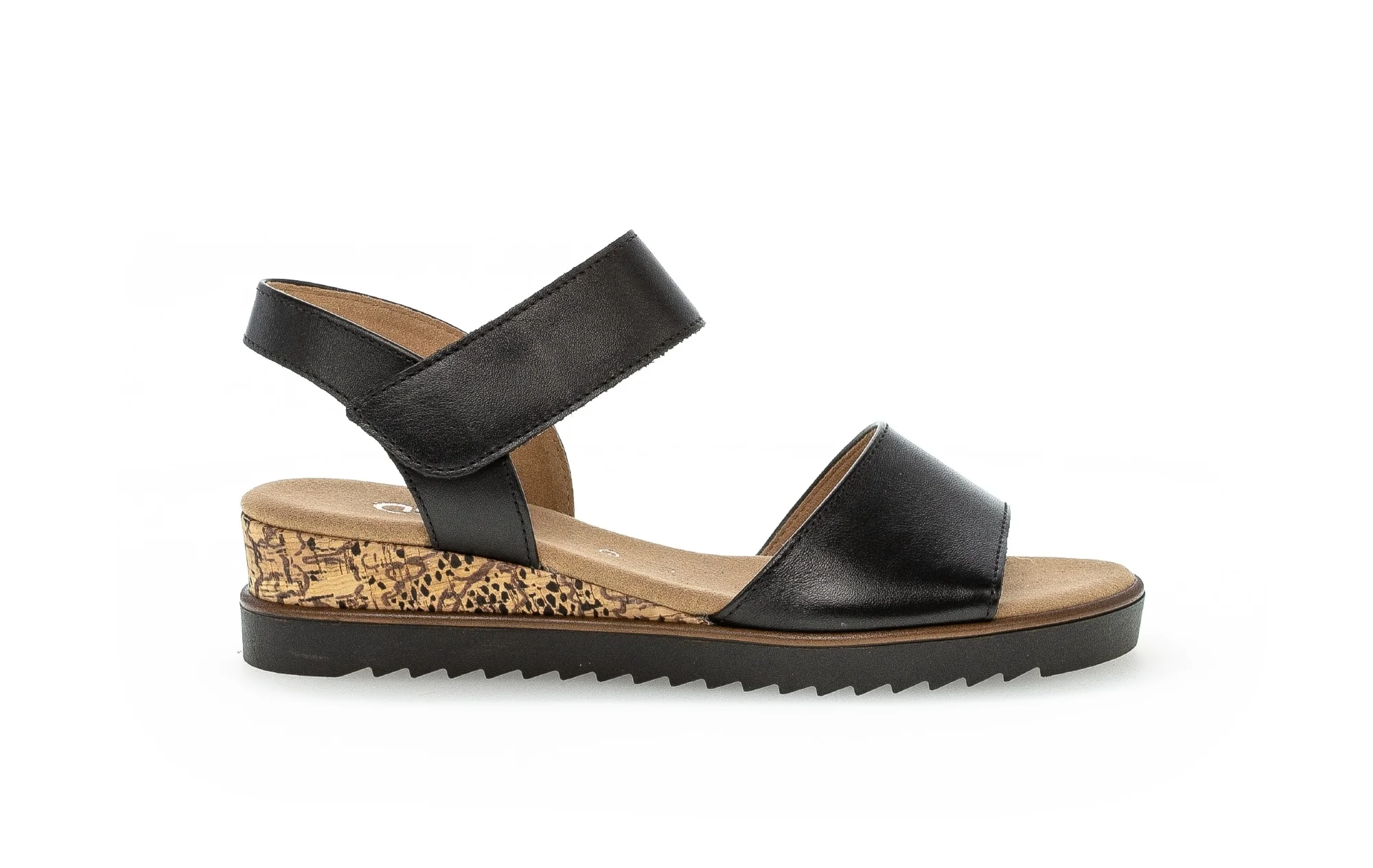 Sandales noires en cuir lisse