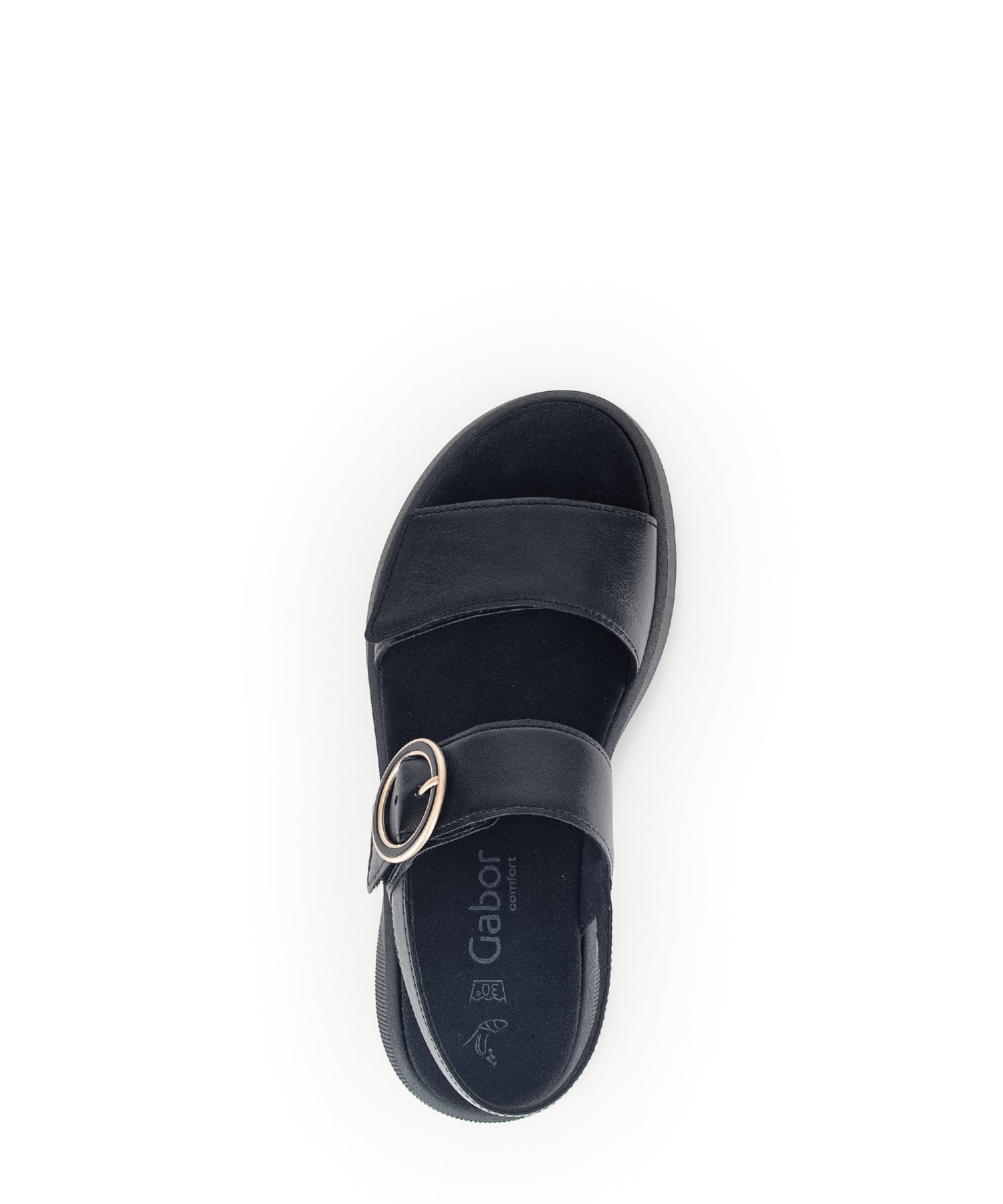 Sandales noires en cuir (semelle amovible) - Image 3