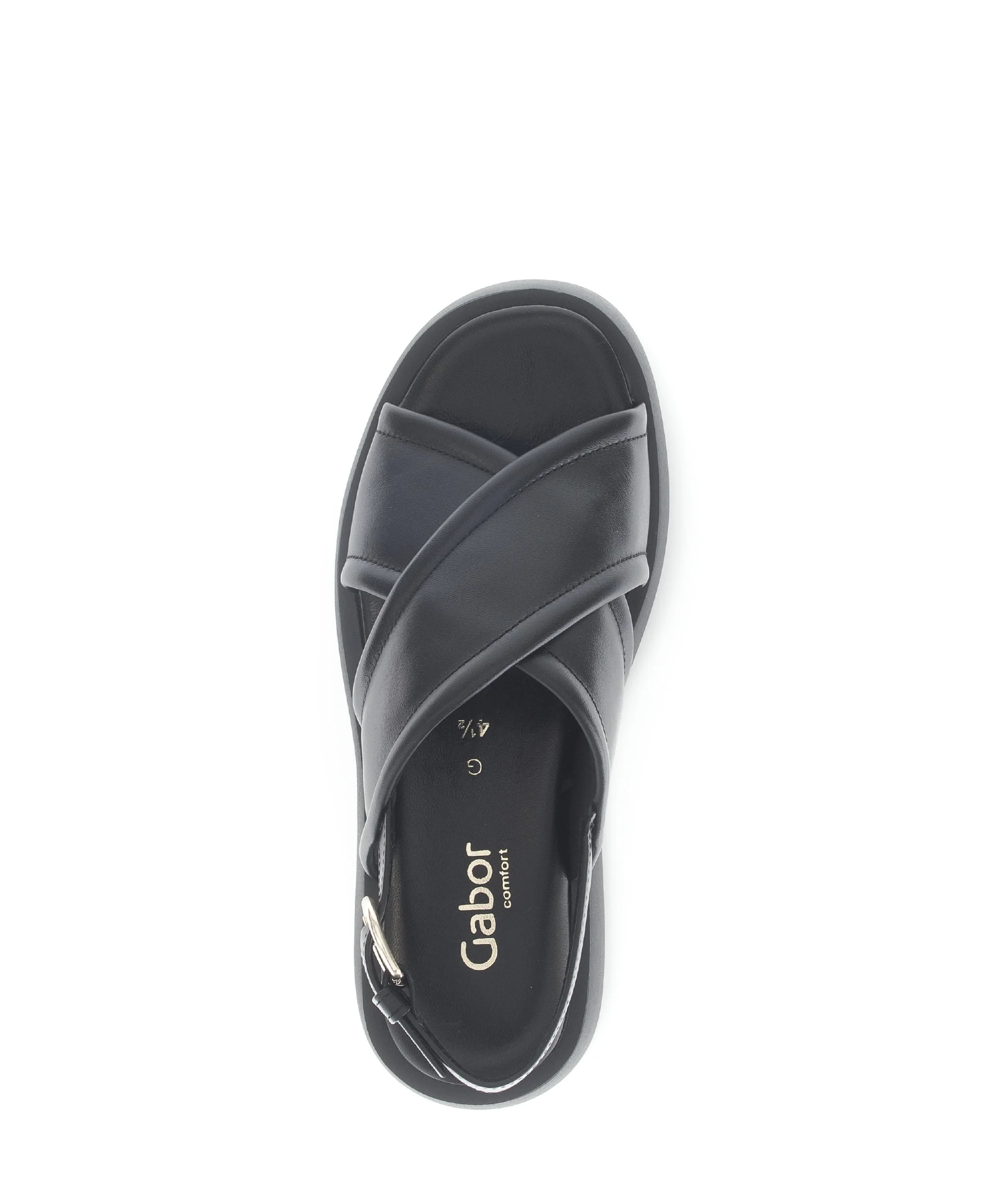 Sandales noires en cuir lisse - Image 3