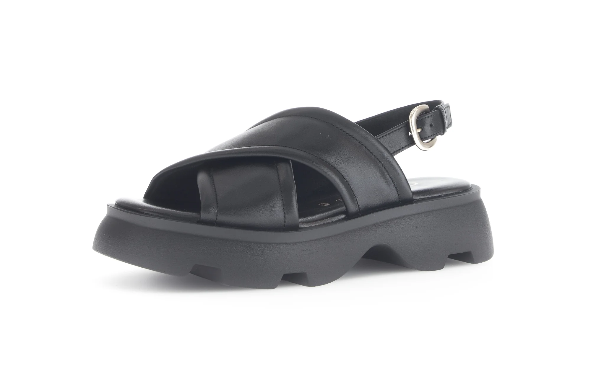 Sandales noires en cuir lisse - Image 6