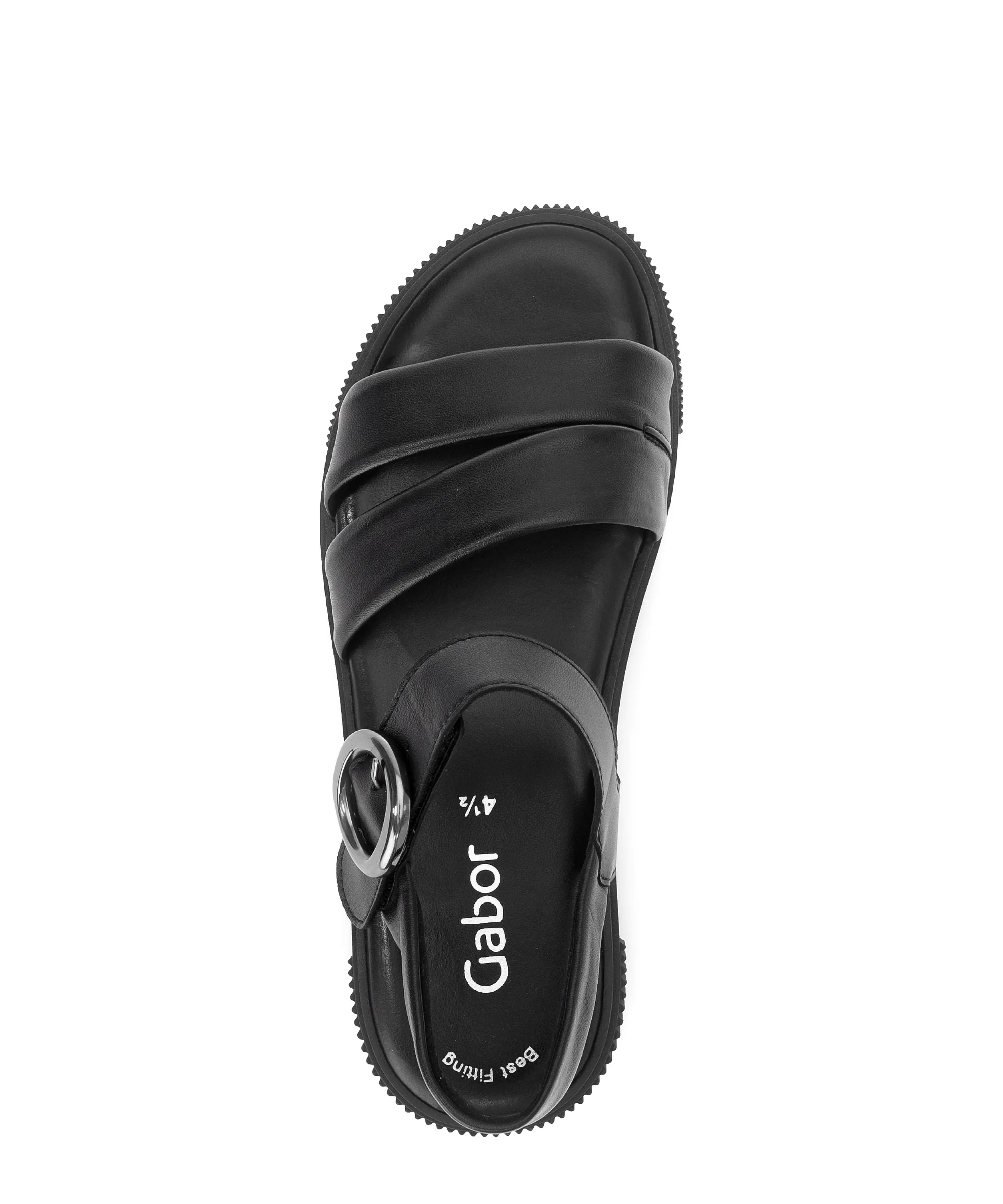 Sandales noires en cuir lisse - Image 3