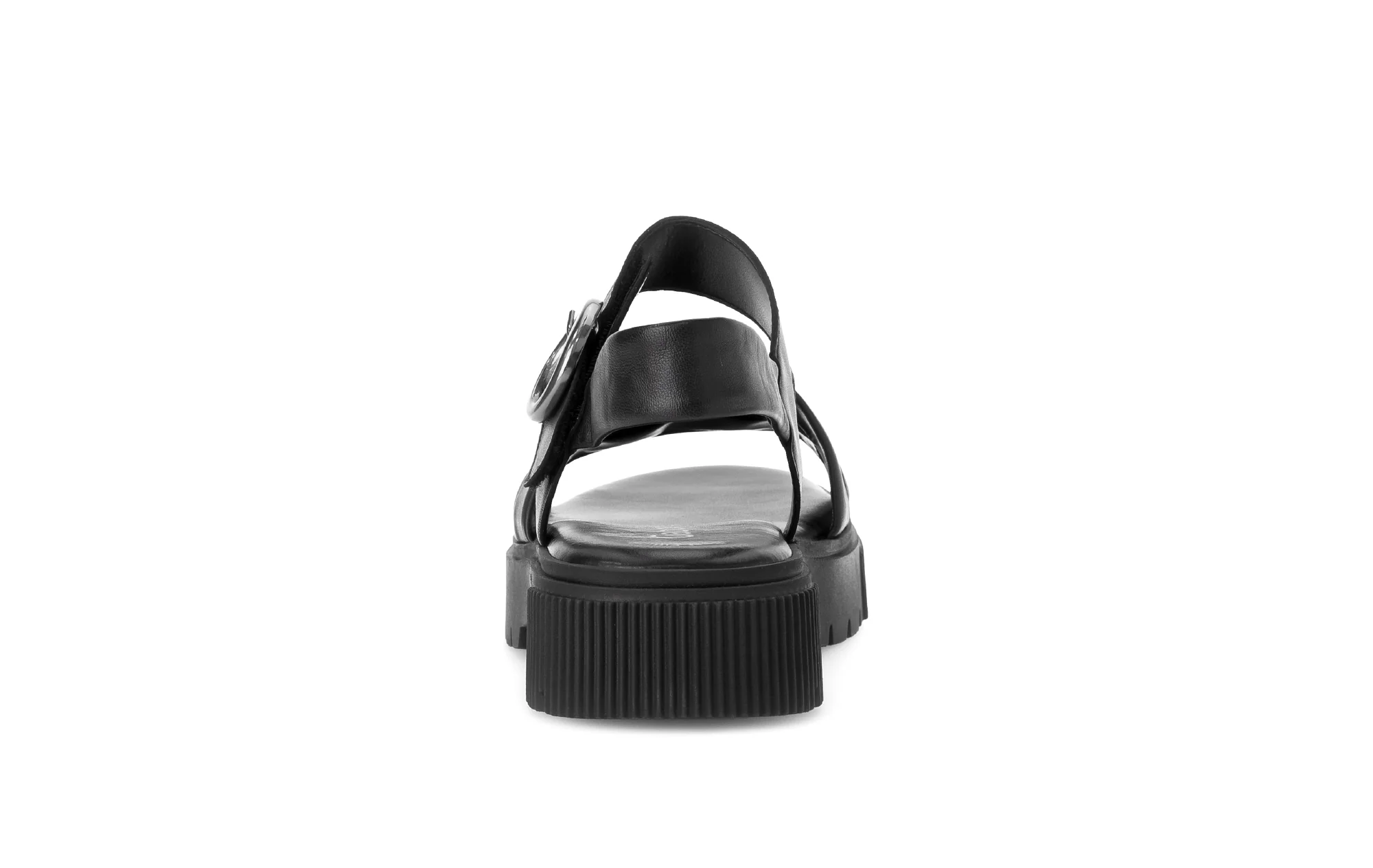 Sandales noires en cuir lisse - Image 4