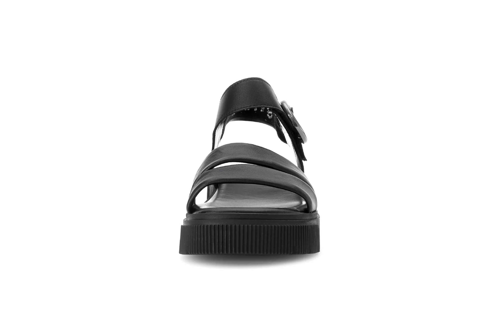 Sandales noires en cuir lisse - Image 5