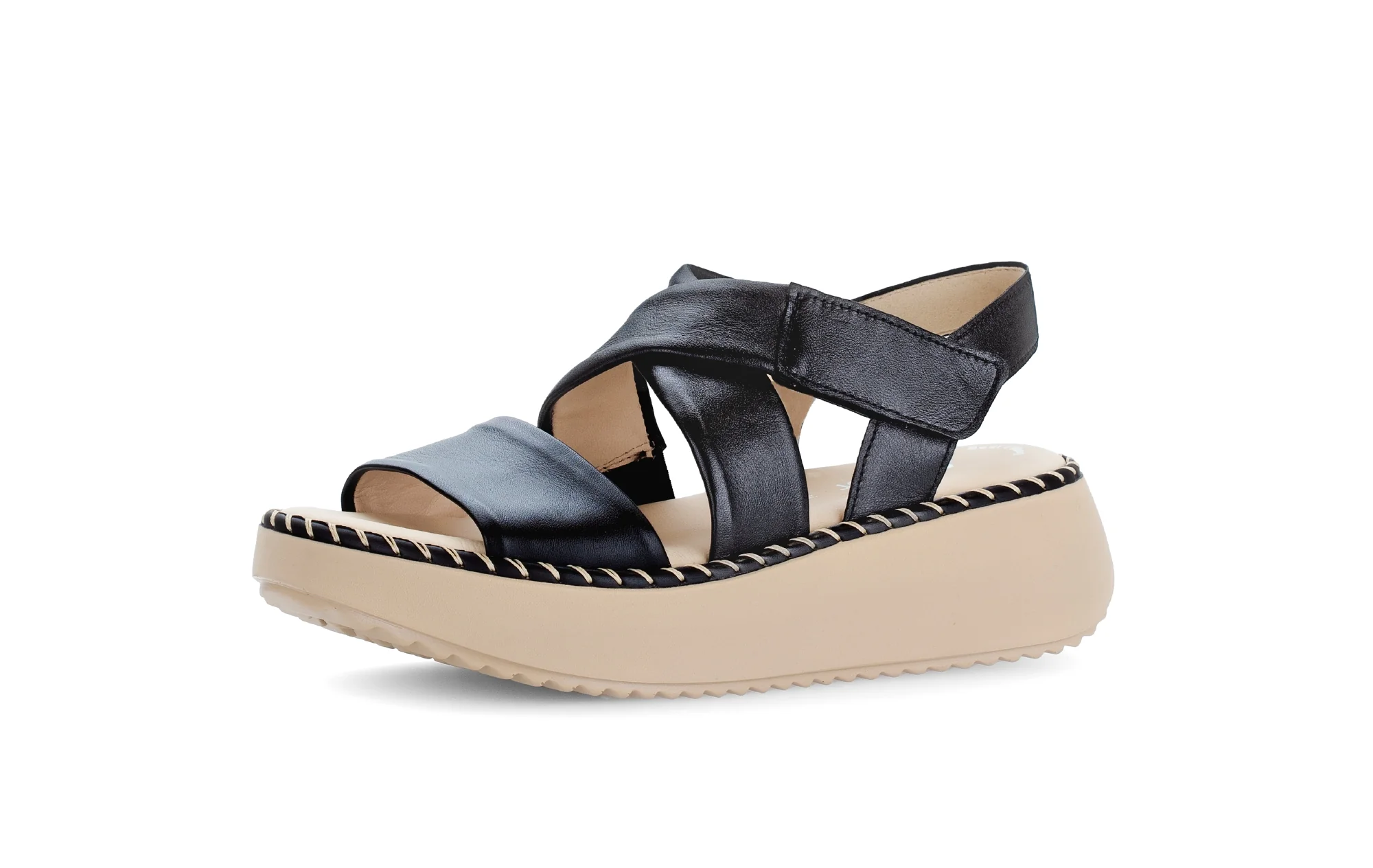 Sandales noires en cuir lisse - Image 6