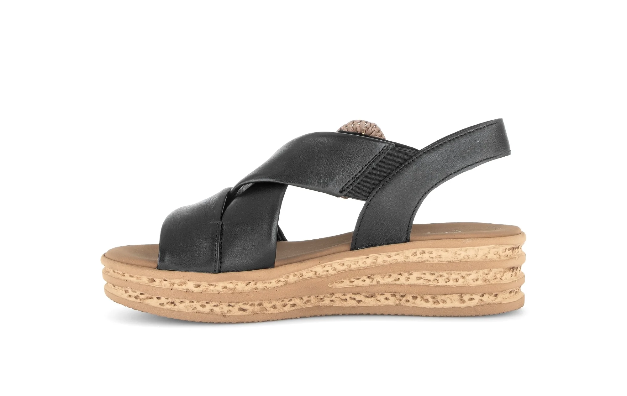 Sandales noires en cuir lisse - Image 2