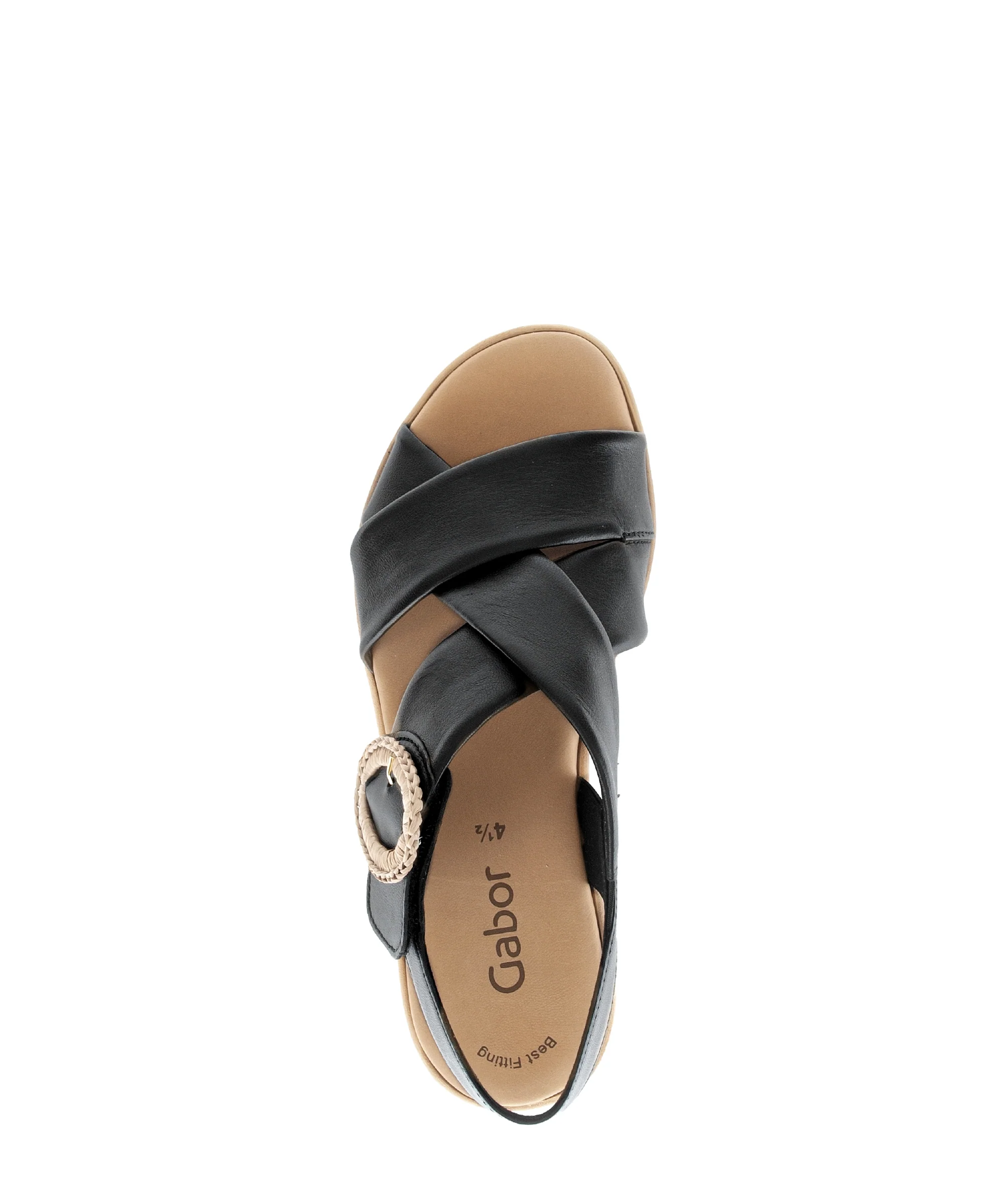 Sandales noires en cuir lisse - Image 3
