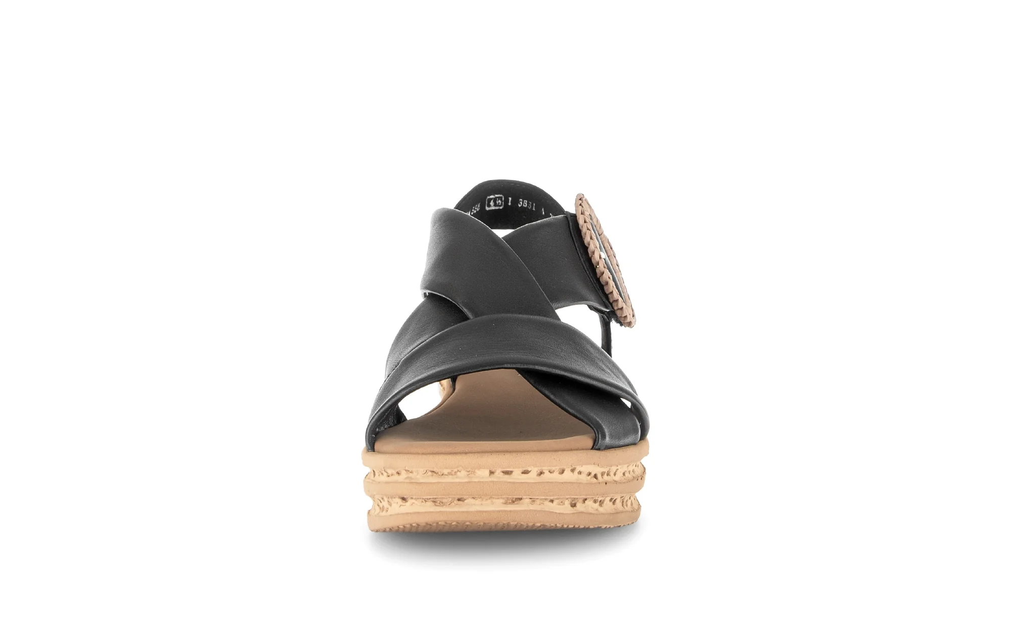 Sandales noires en cuir lisse - Image 5