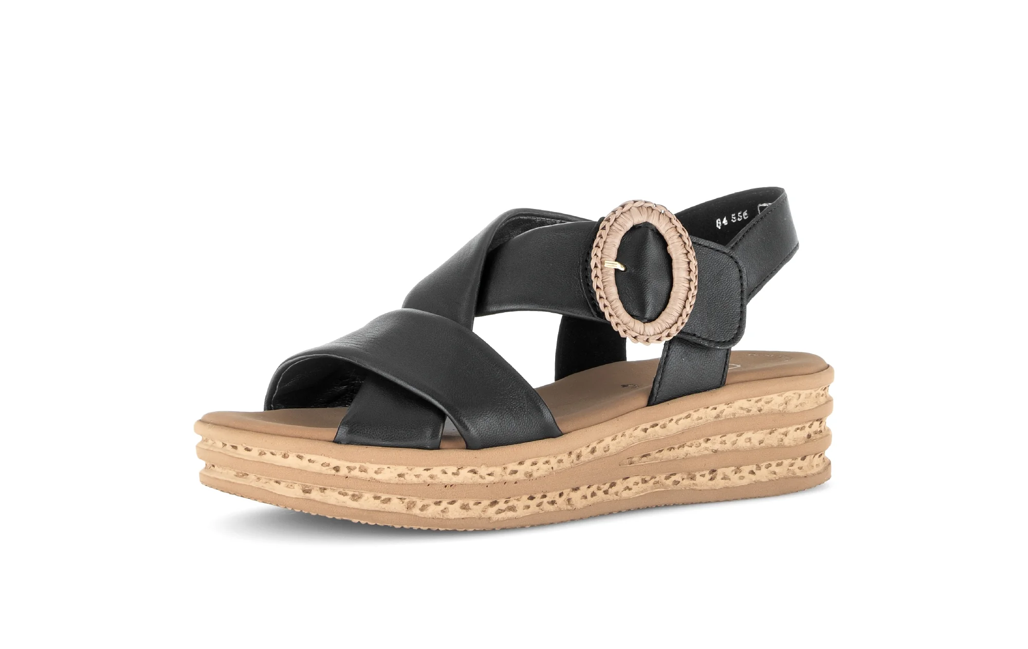 Sandales noires en cuir lisse - Image 6