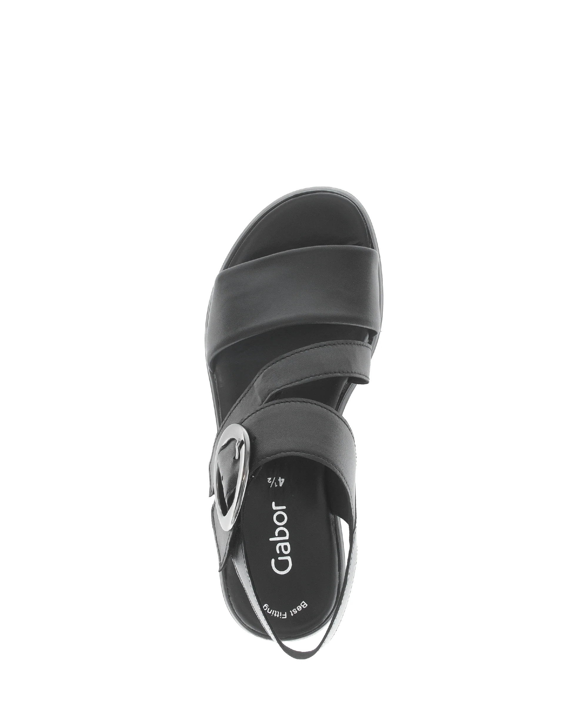 Sandales noires en cuir lisse - Image 3