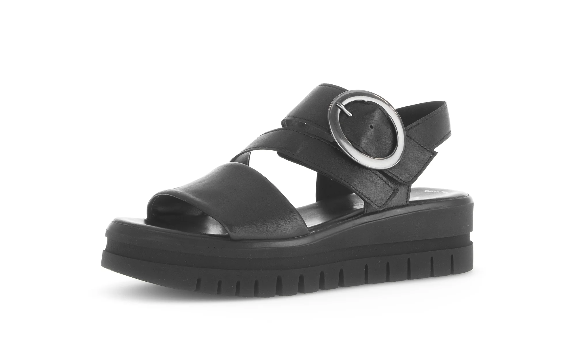 Sandales noires en cuir lisse - Image 6